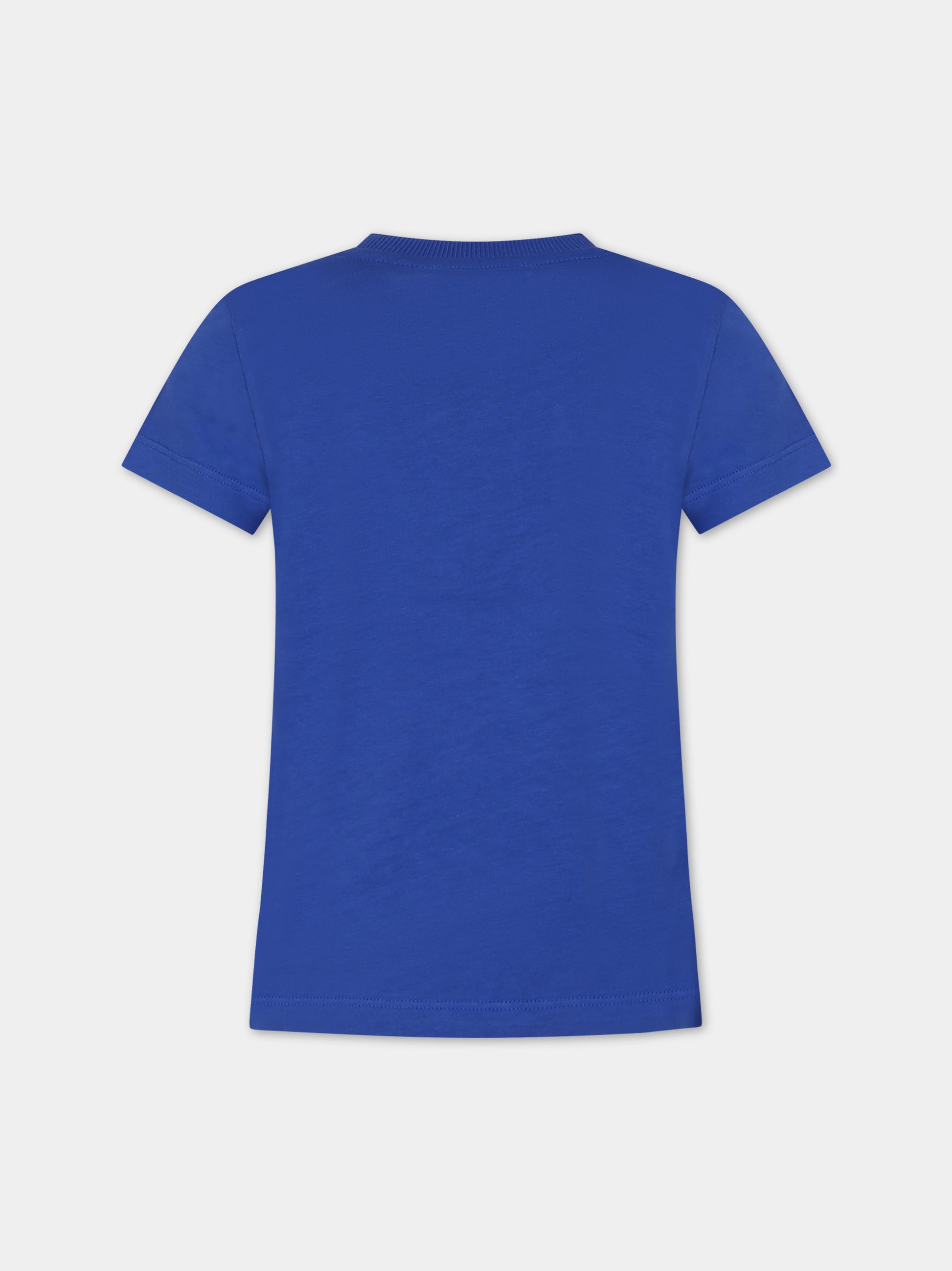 T-shirt blu per bambino con Teddy Bears e logo,Moschino Kids,HTM03U LAA20 40457