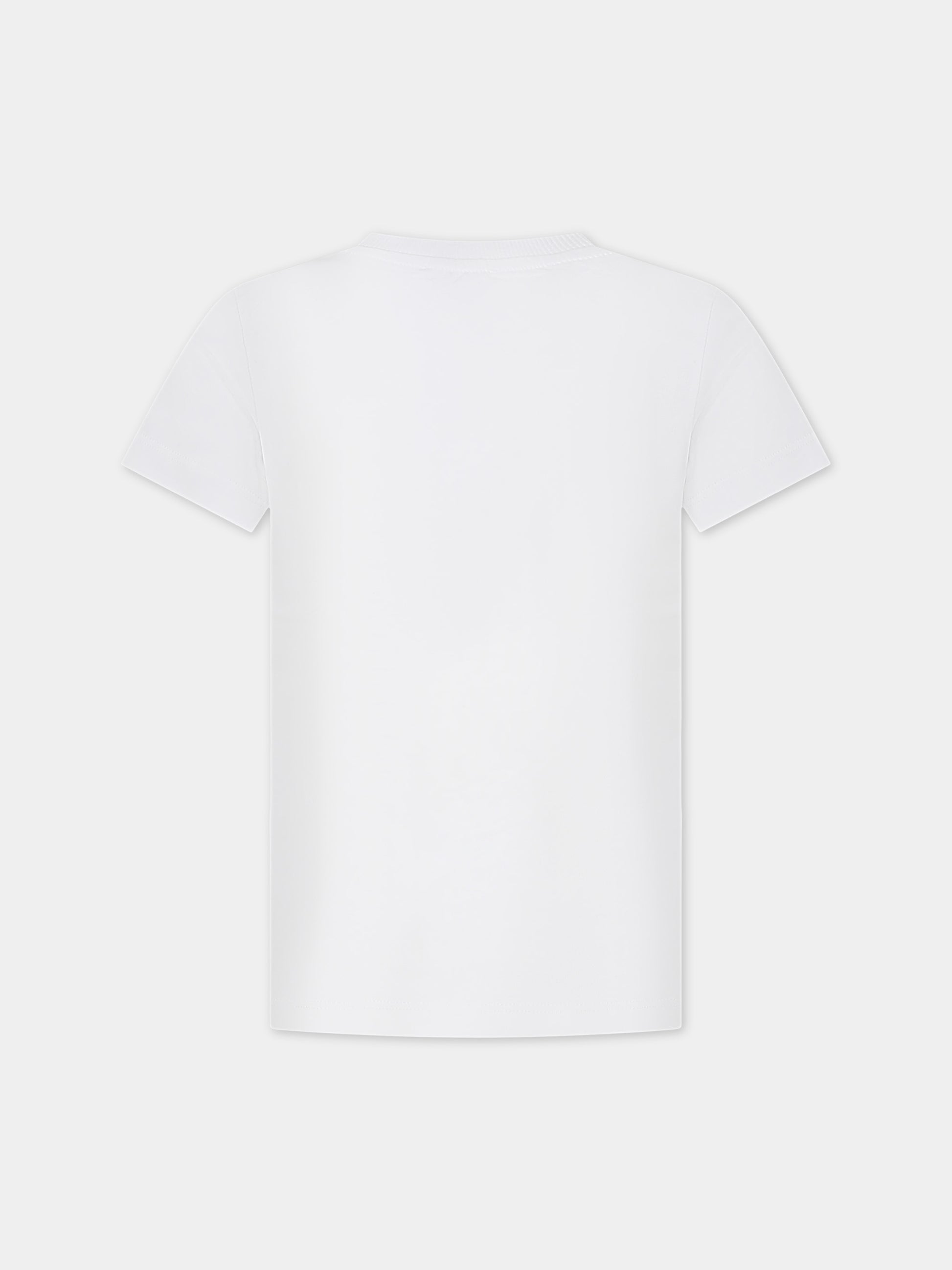 T-shirt bianca per bambini con Teddy Bear e logo,Moschino Kids,HWM03U LAA34 10101