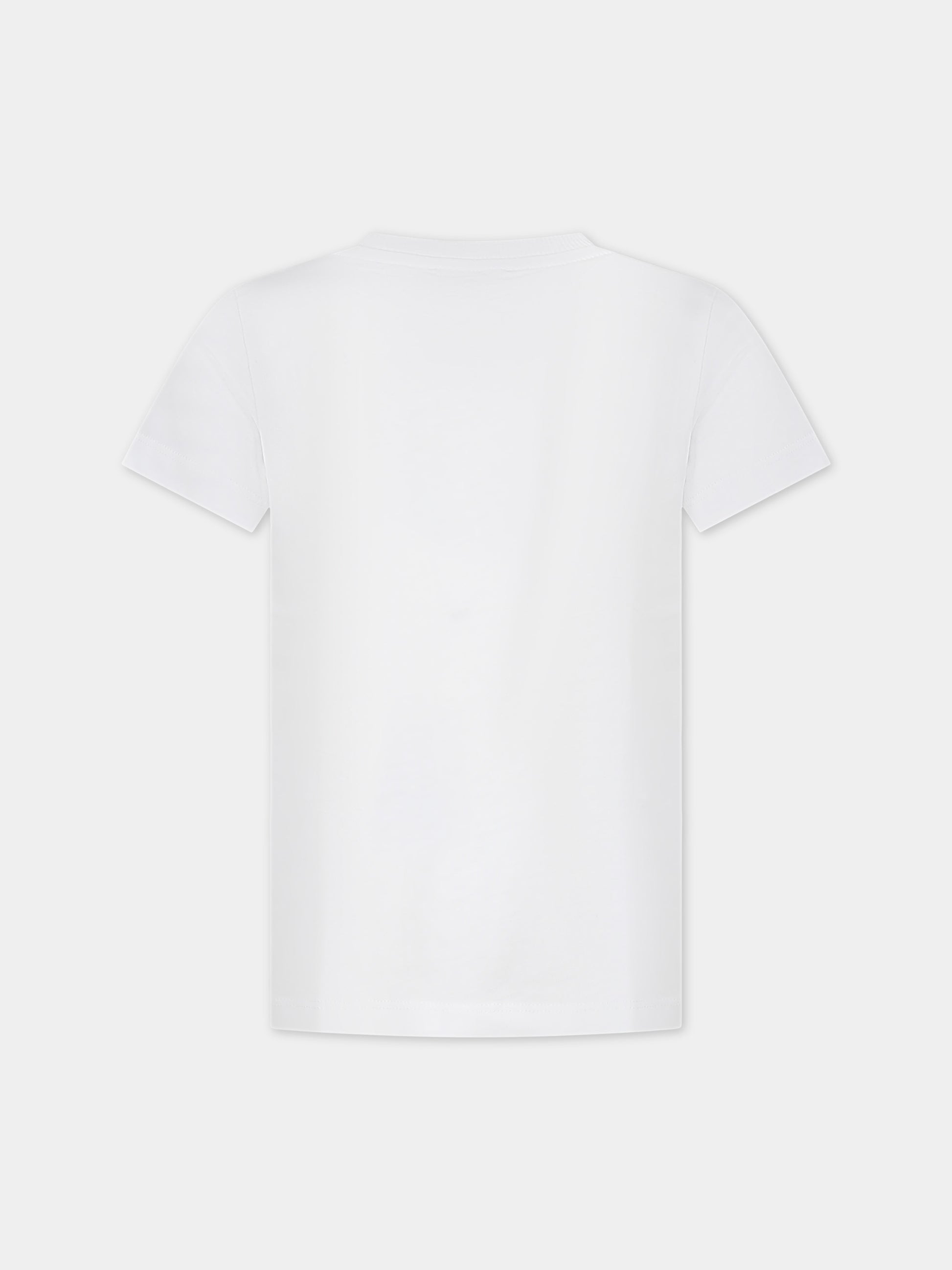 T-shirt bianca per bambini con Teddy Bear e logo,Moschino Kids,HZM03U LAA01 10101