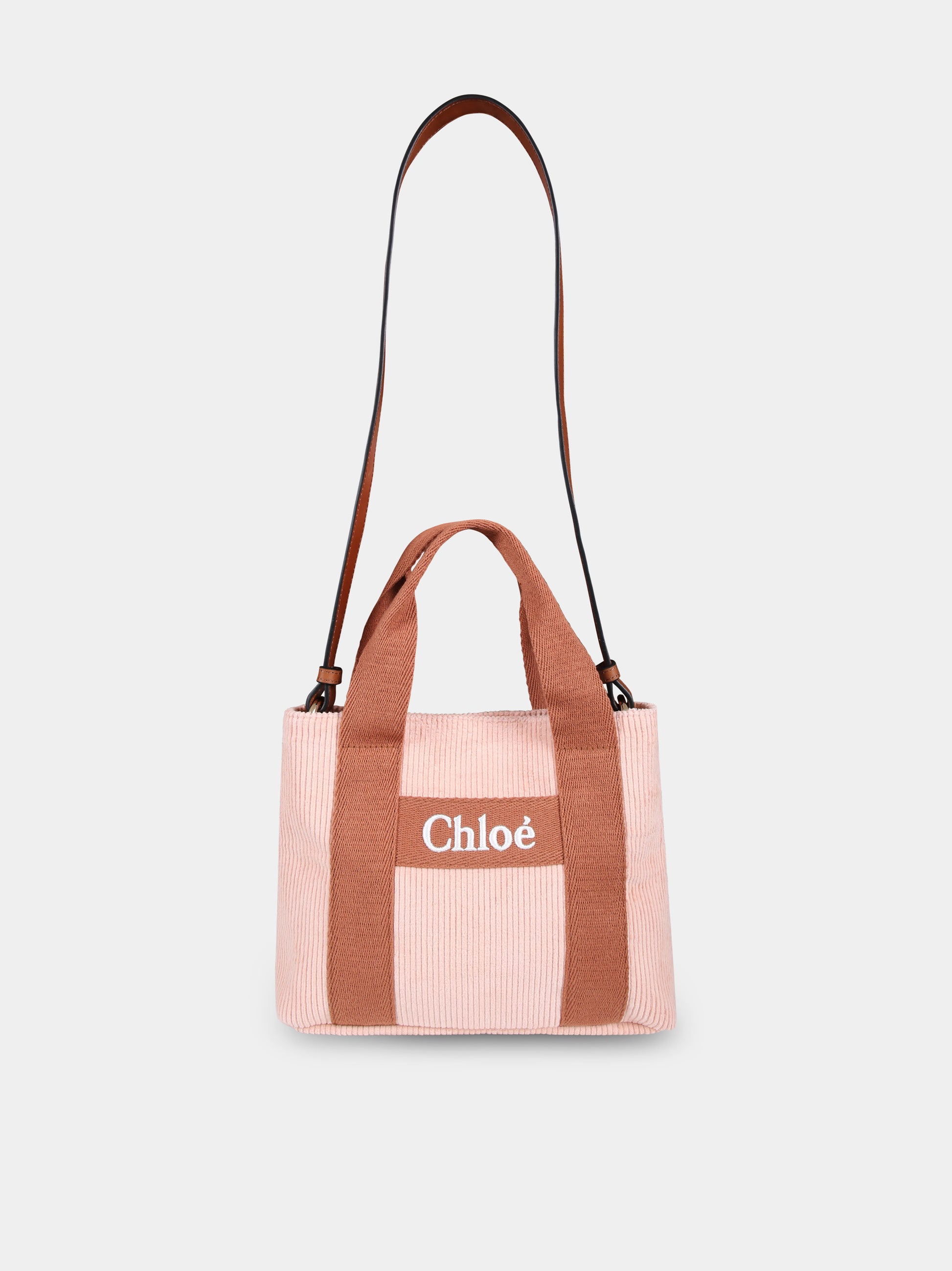 Borsa rosa per bambina con logo,Chloé Kids,C20274 454