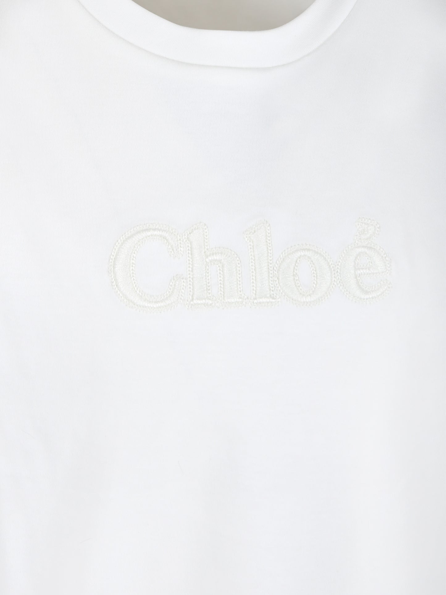 T-shirt bianca per bambina con logo,Chloé Kids,C20366 117