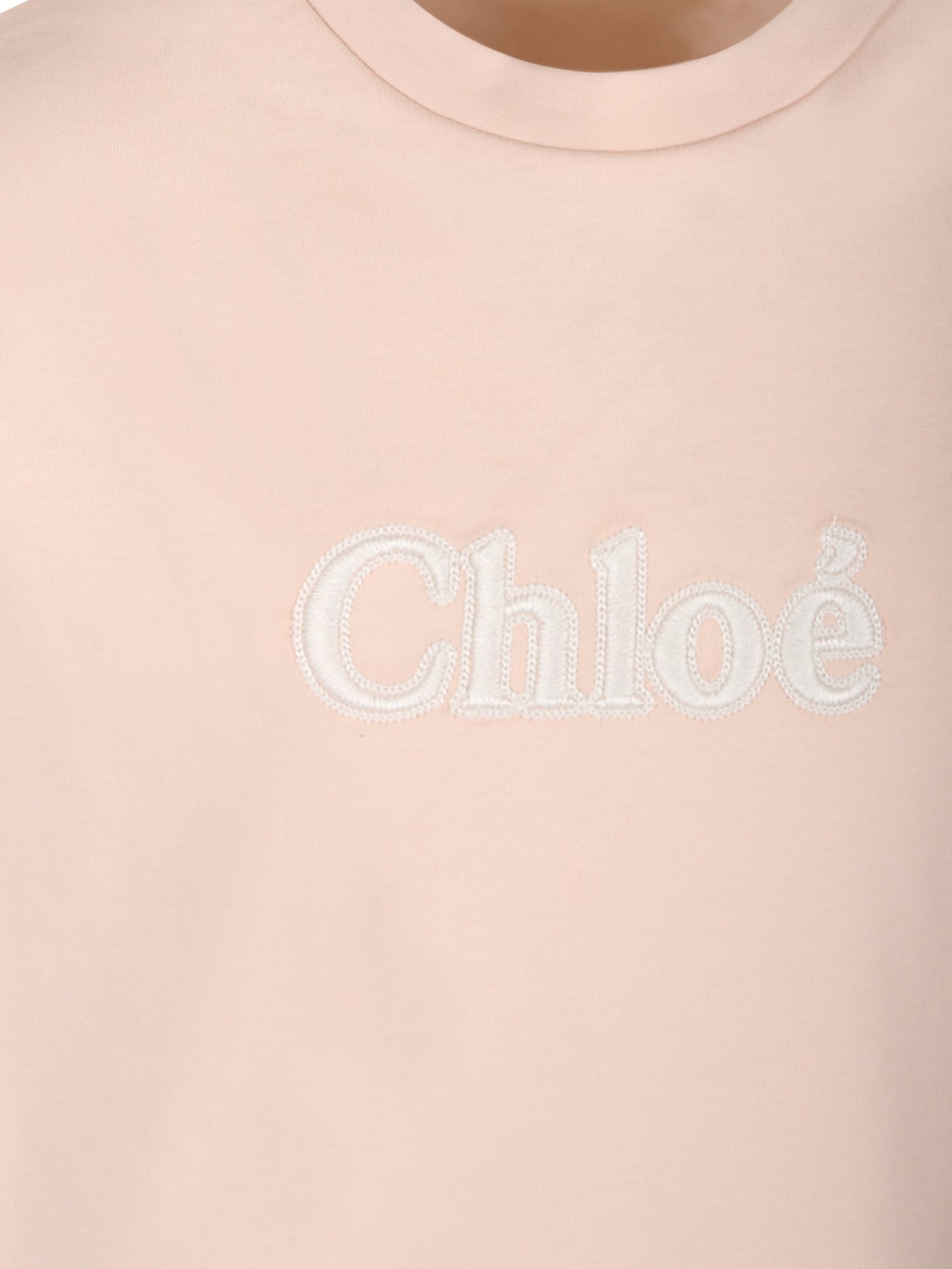 T-shirt rosa per bambina con logo,Chloé Kids,C20366 45K