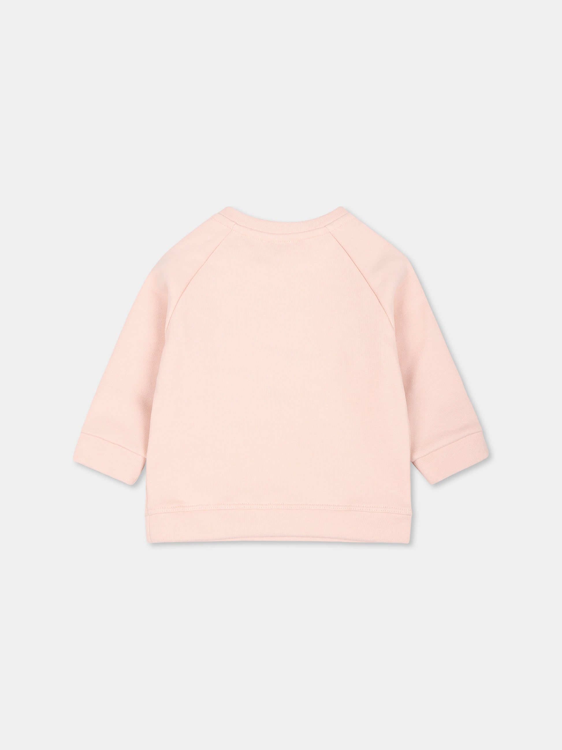 Felpa rosa per neonata con logo,Chloé Kids,C20243 45K