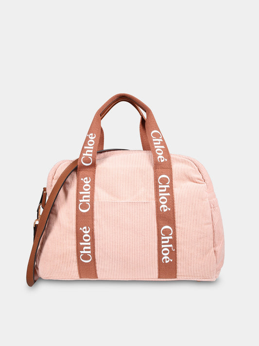 Borsa mamma rosa per neonata con logo,Chloé Kids,C20347 454