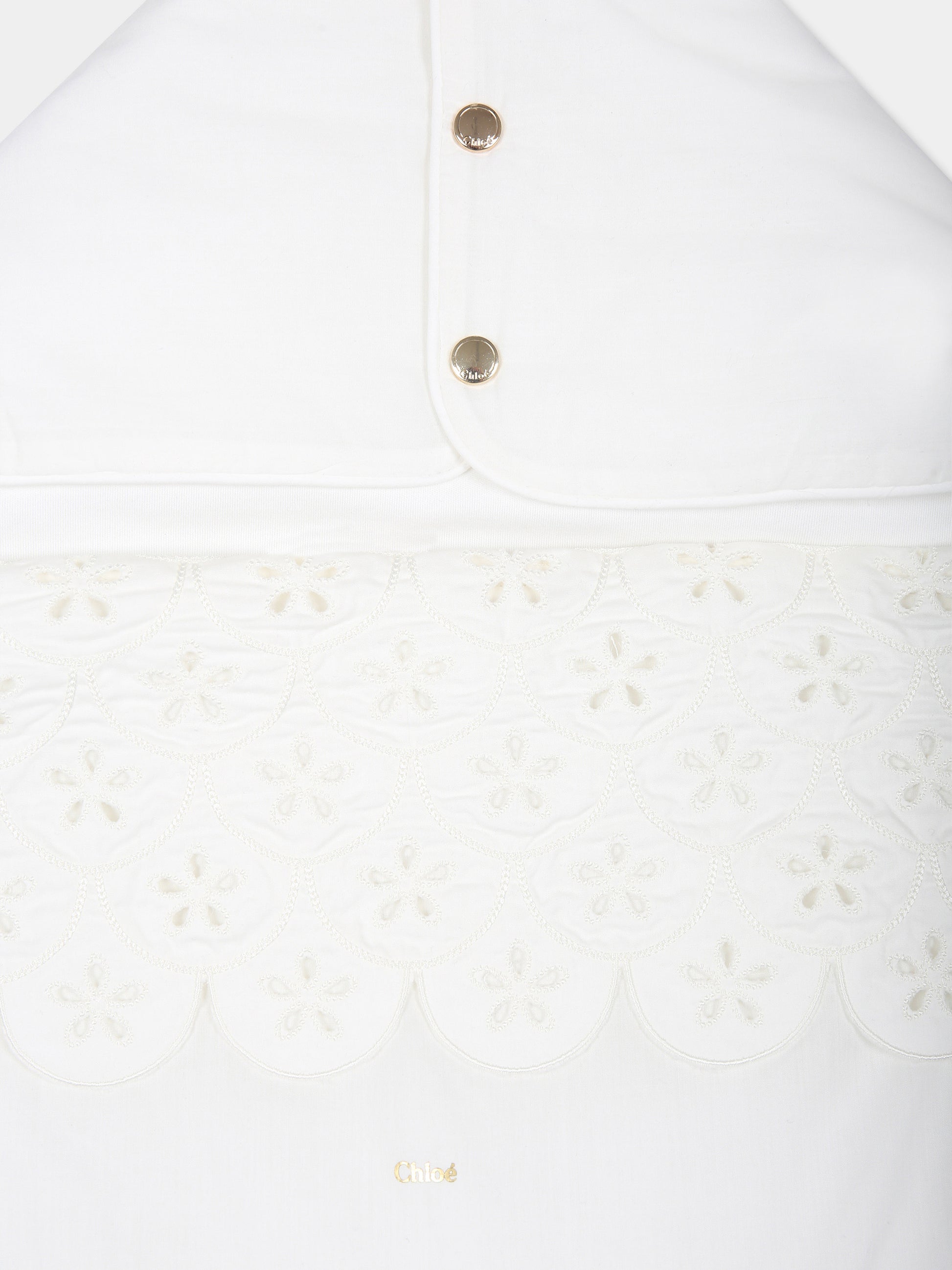 Sacco nanna bianco per neonata con logo,Chloé Kids,C20343 117