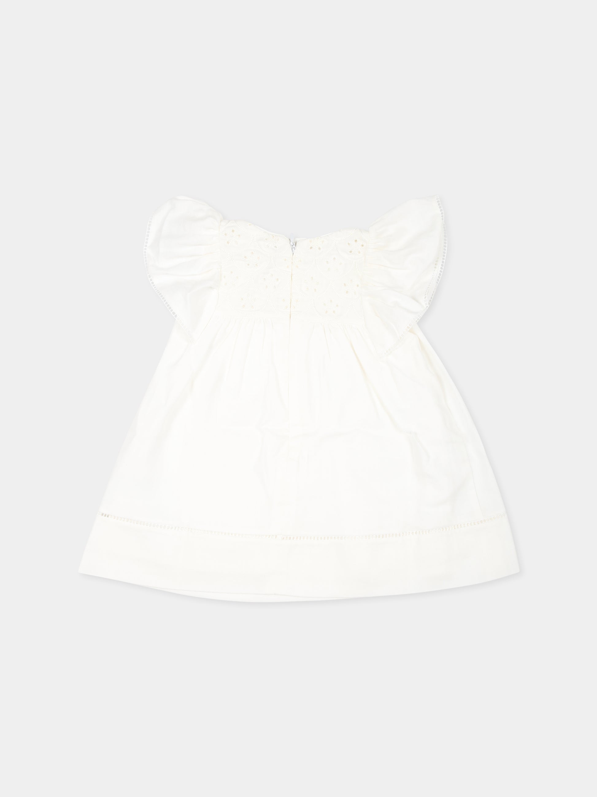 Completo bianco per neonata con logo,Chloé Kids,C20377 117