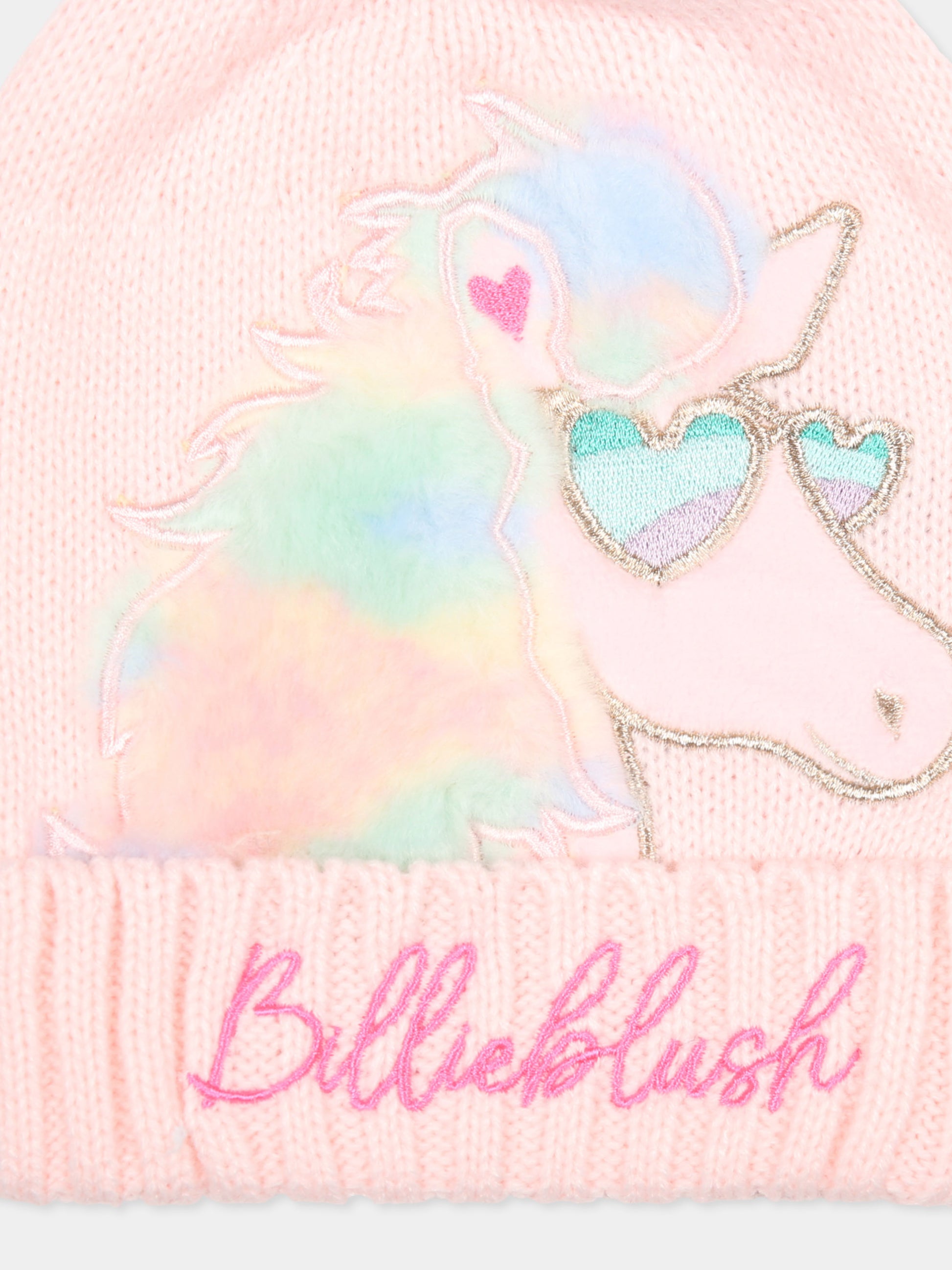 Berretto rosa per bambina con pegaso,Billieblush,U20606 44L