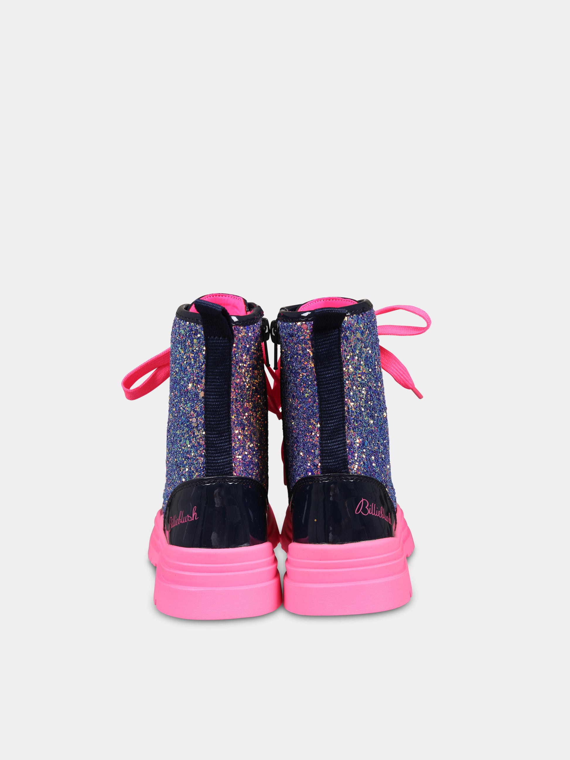 Anfibi blu per bambina con cuori e stelle,Billieblush,U20657 85T