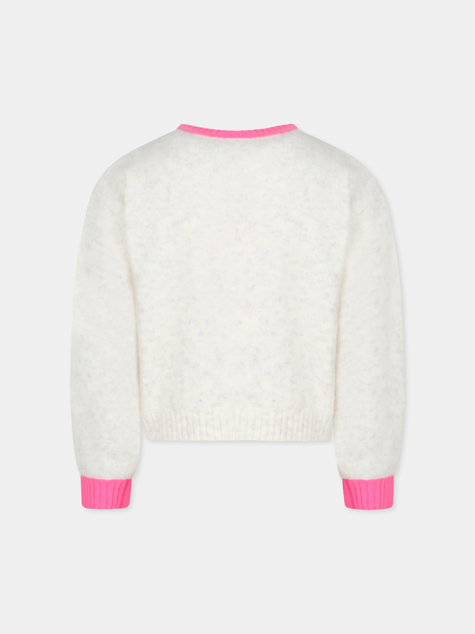 Maglione avorio per bambina con cuori,Billieblush,U20460 121