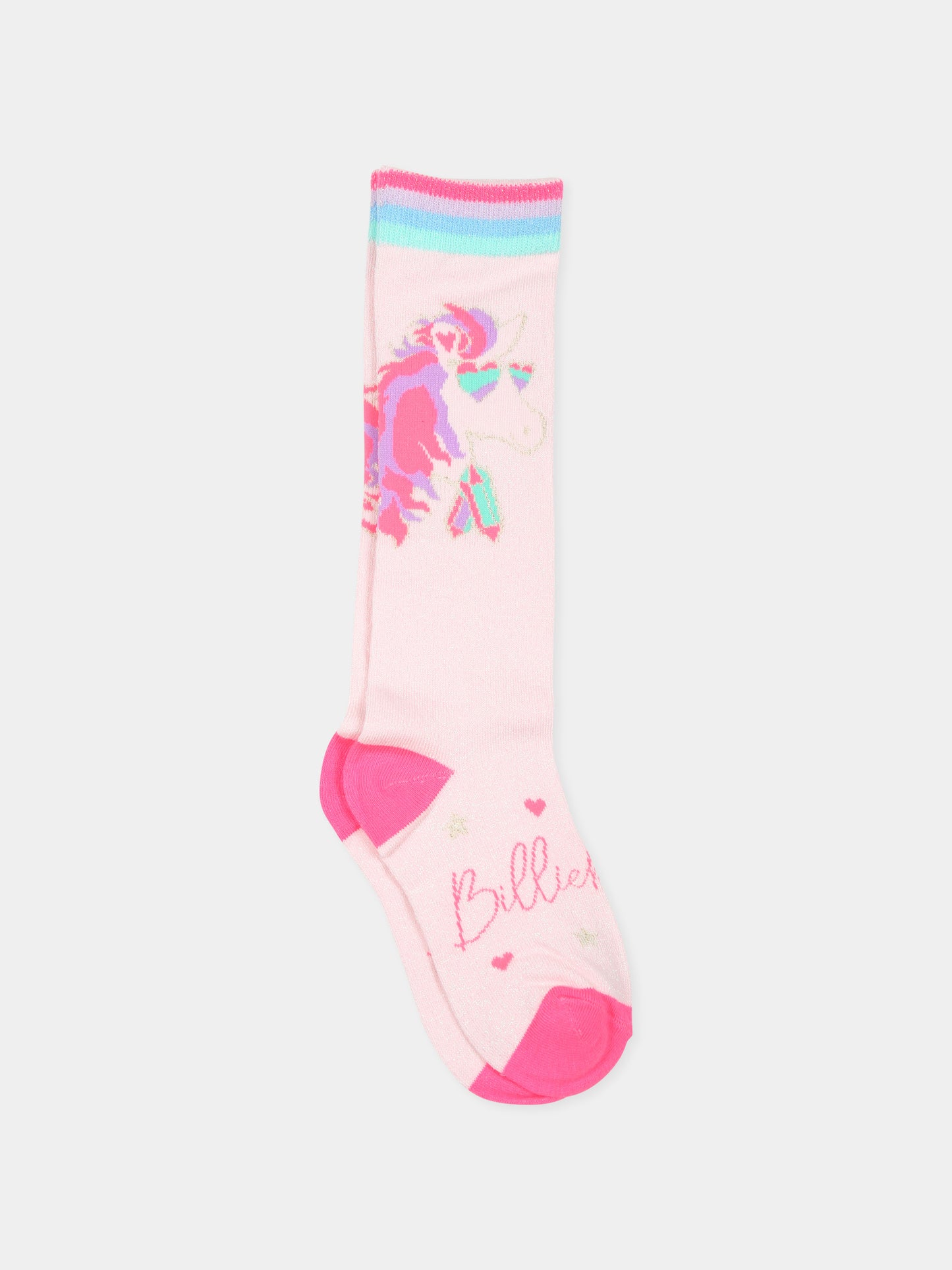 Calze rosa per bambina con pegaso,Billieblush,U20592 44L