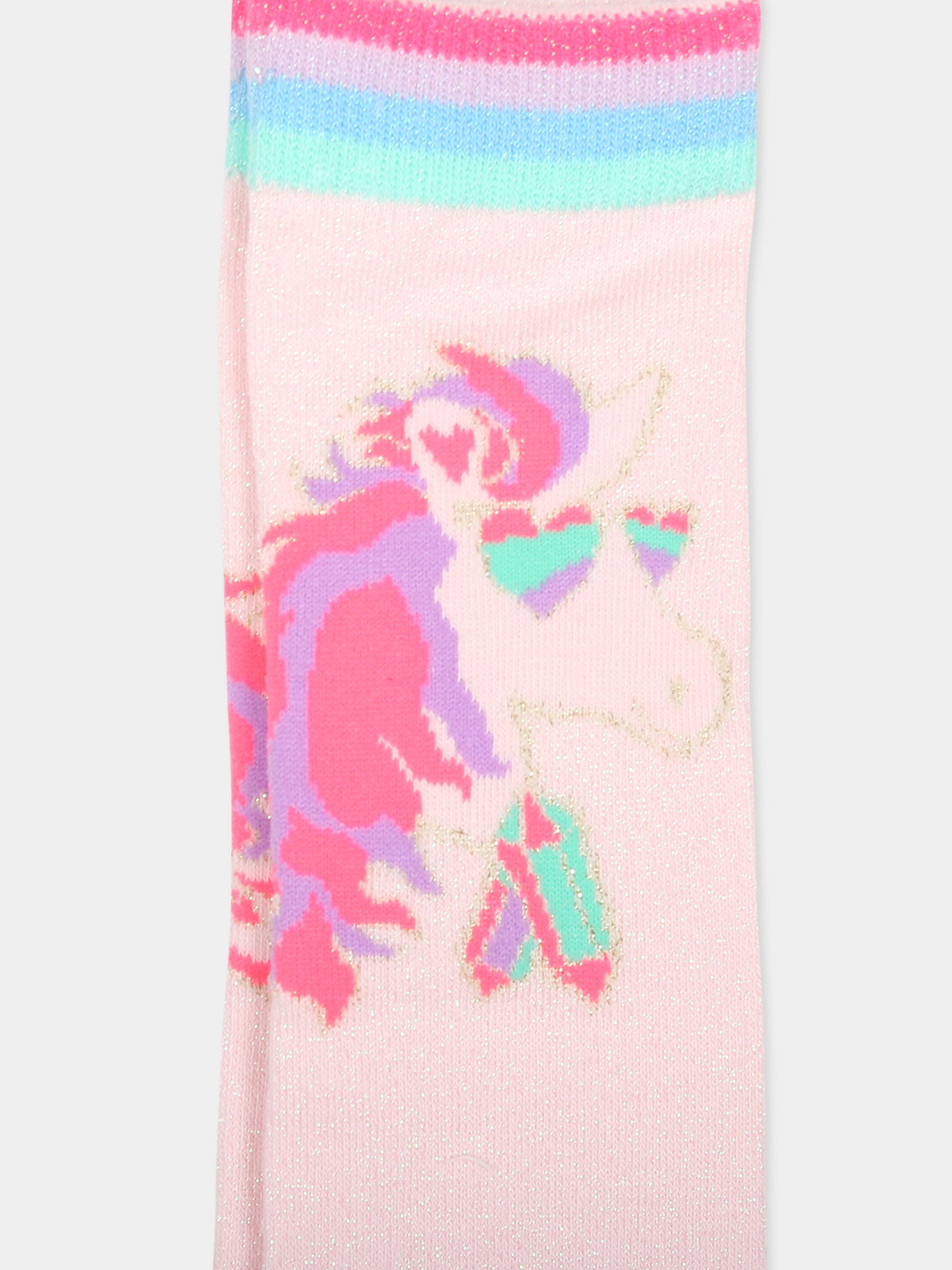 Calze rosa per bambina con pegaso,Billieblush,U20592 44L