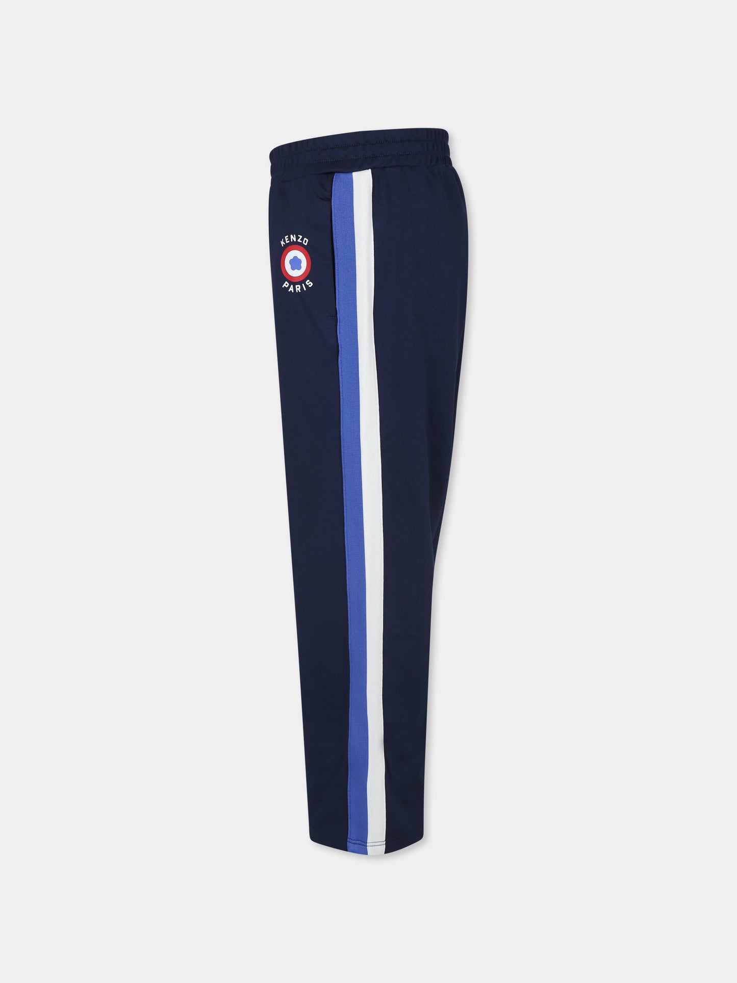 Pantaloni blu per bambino con Target flower,Kenzo Kids,K60716 84A