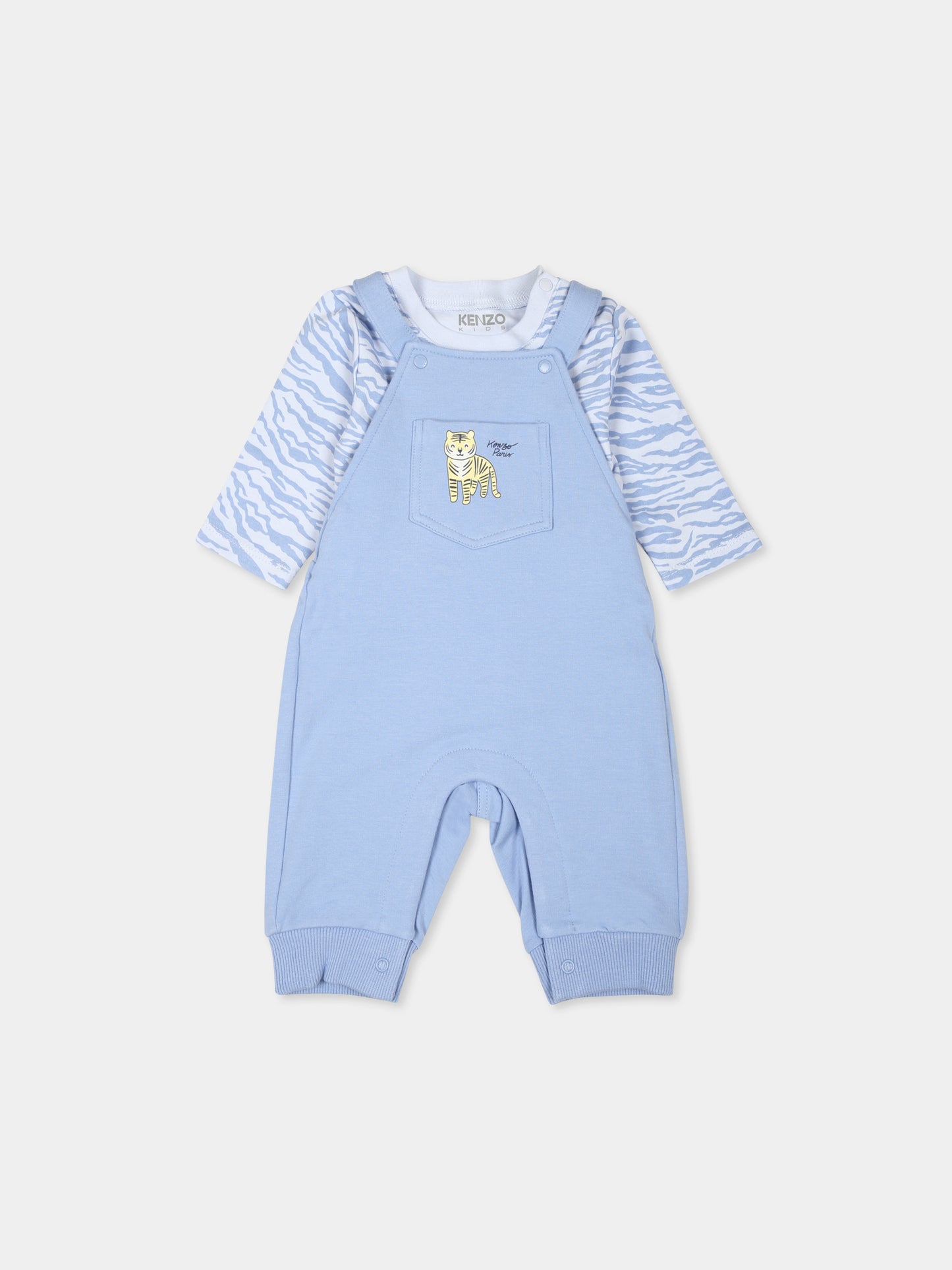 Completo celeste per neonato con tigre,Kenzo Kids,K60448 77A