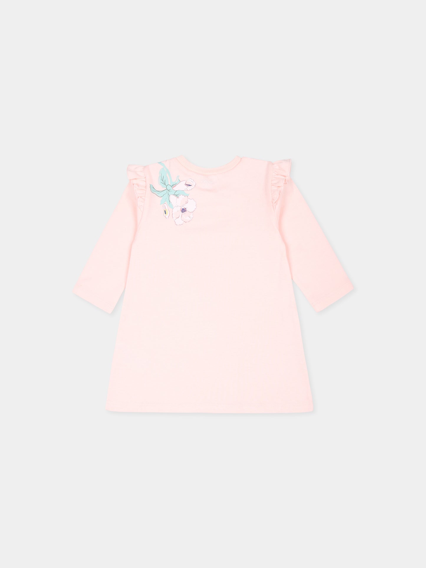 Completo nascita rosa per neonata con stampa floreale,Kenzo Kids,K60418 46T