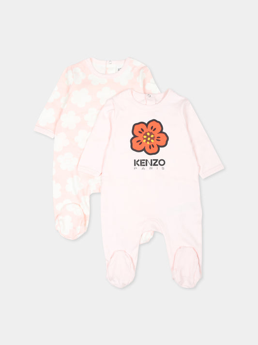 Set tutina celeste per neonato con Tour Eiffel e logo,Kenzo Kids,K60458 47R