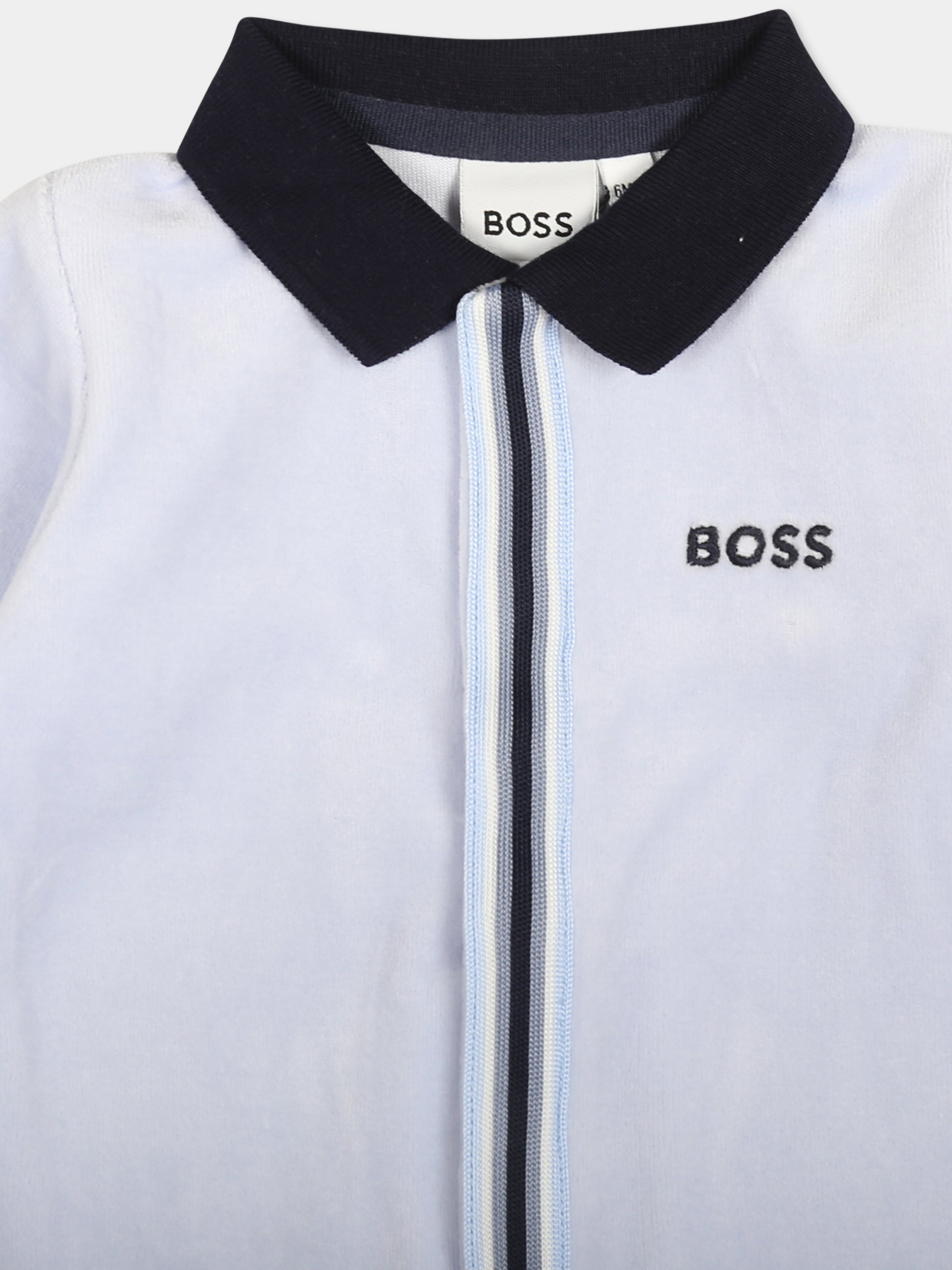 Tutina celeste per neonato con logo,Boss,J51046 771