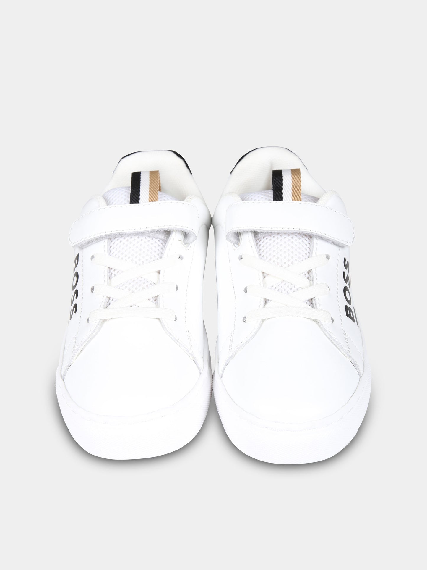 Sneakers bianche per bambino con logo,Boss,J51341 10P