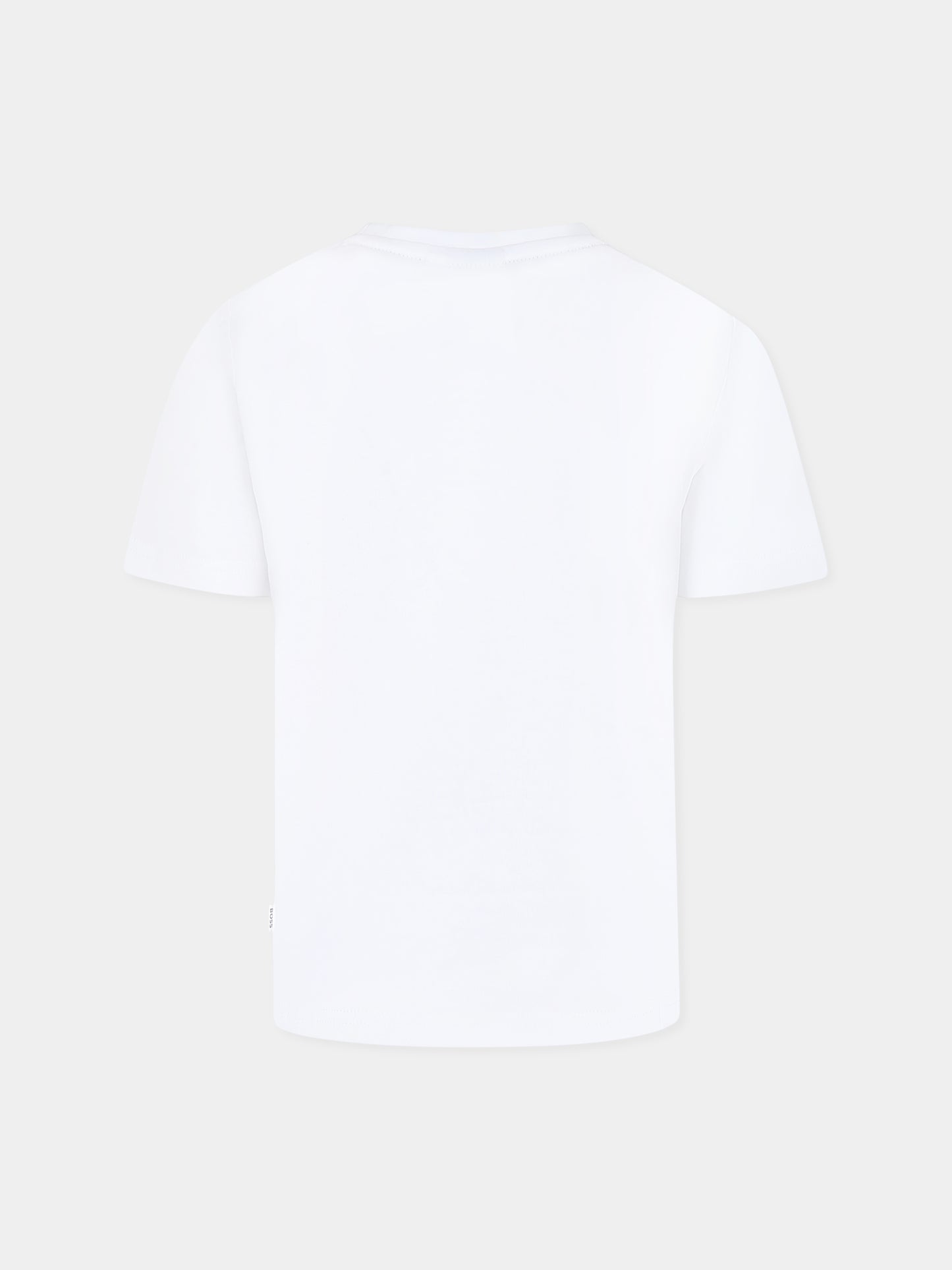 White t-shirt for boy with logo