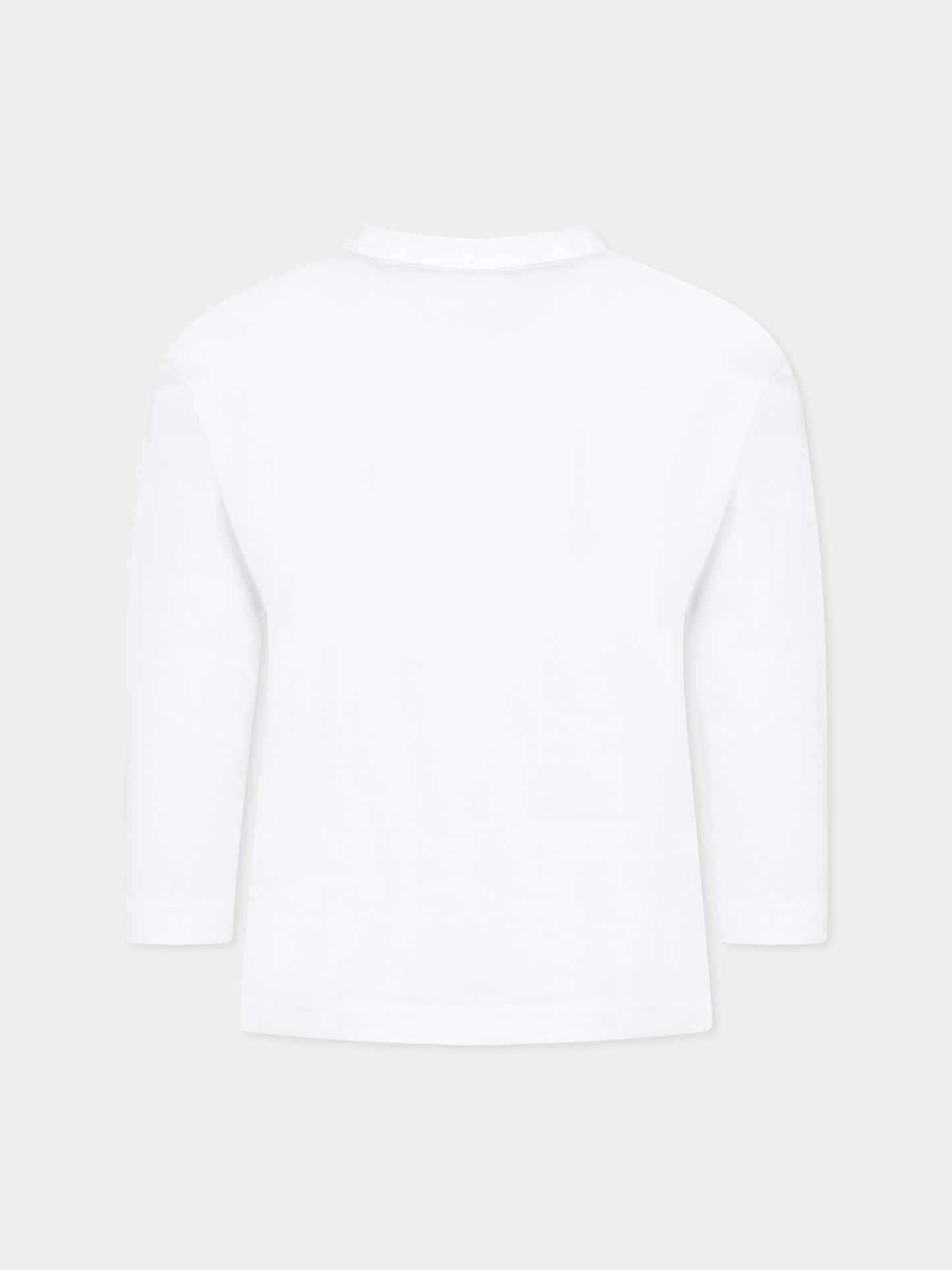 White t-shirt for boy with logo