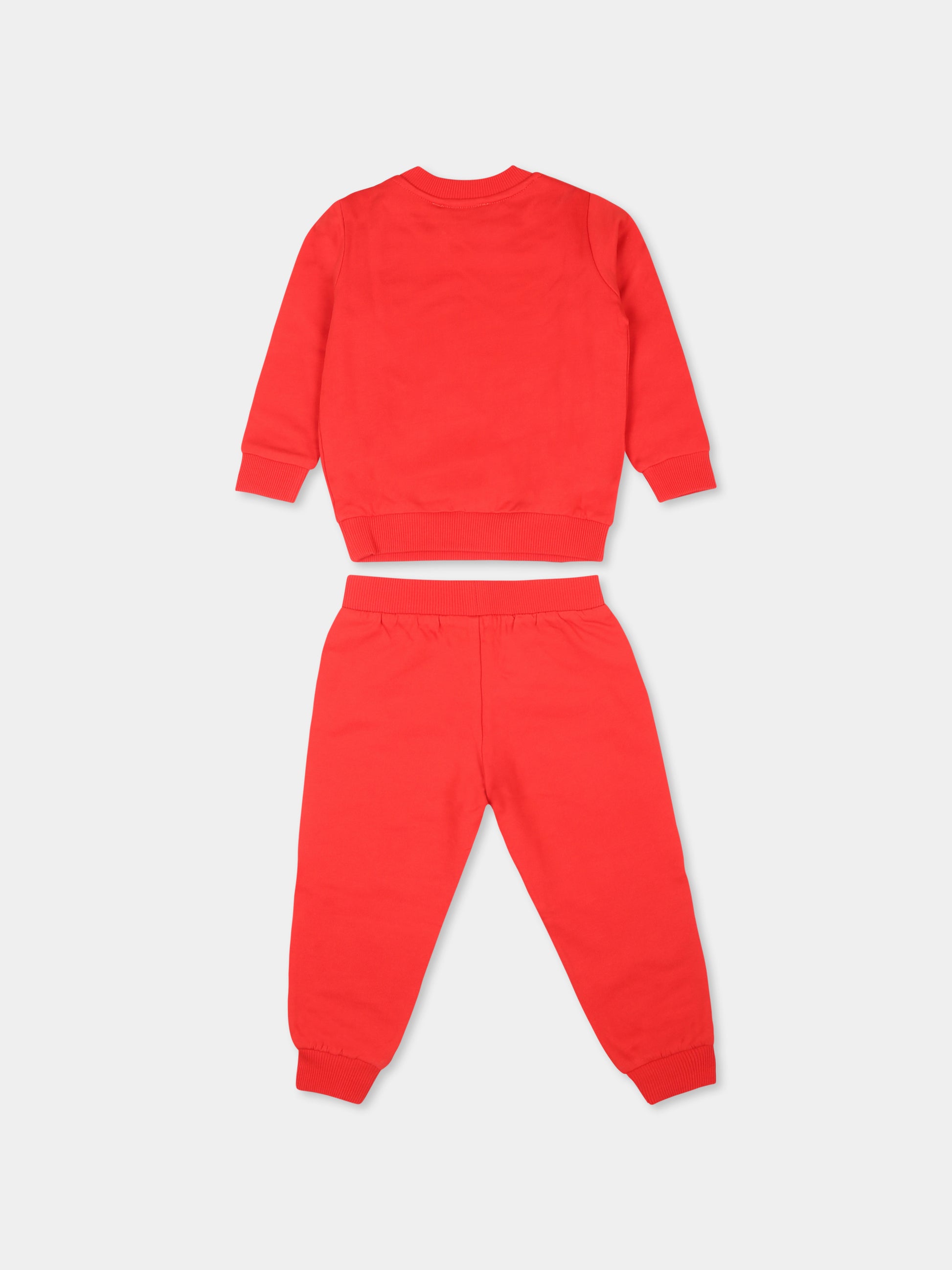 Completo rosso per neonati con due Teddy Bears,Moschino Kids,M6K02P LCA14 50109