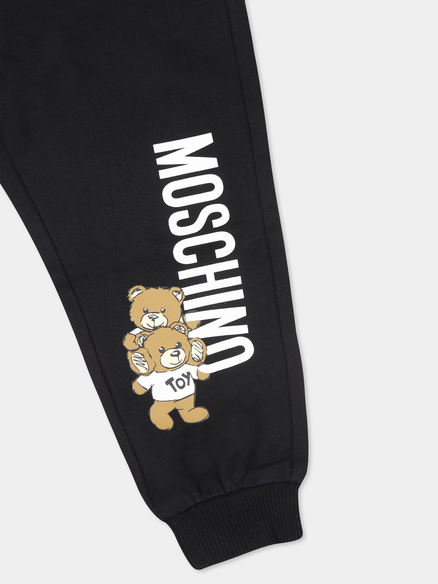 Completo nero per neonati con due Teddy Bears,Moschino Kids,M6K02P LCA14 60100