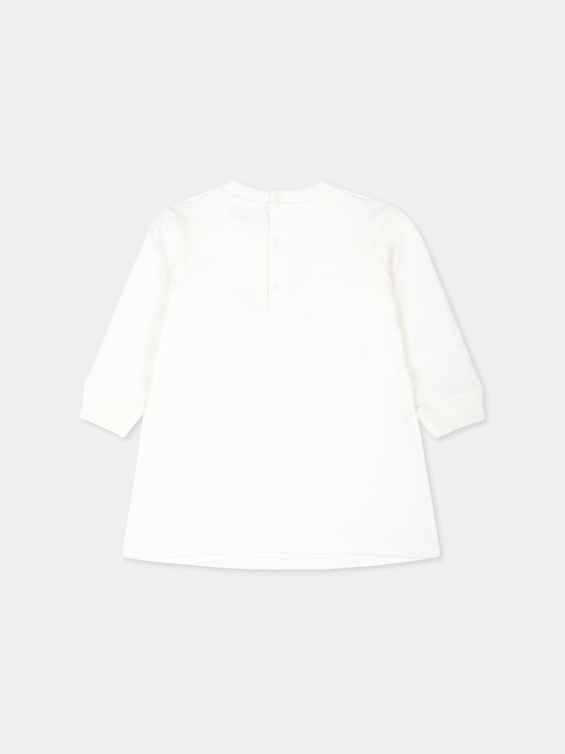 Vestito avorio per neonata con Teddy Bear e regali,Moschino Kids,MBV0A2 LDA17 10063