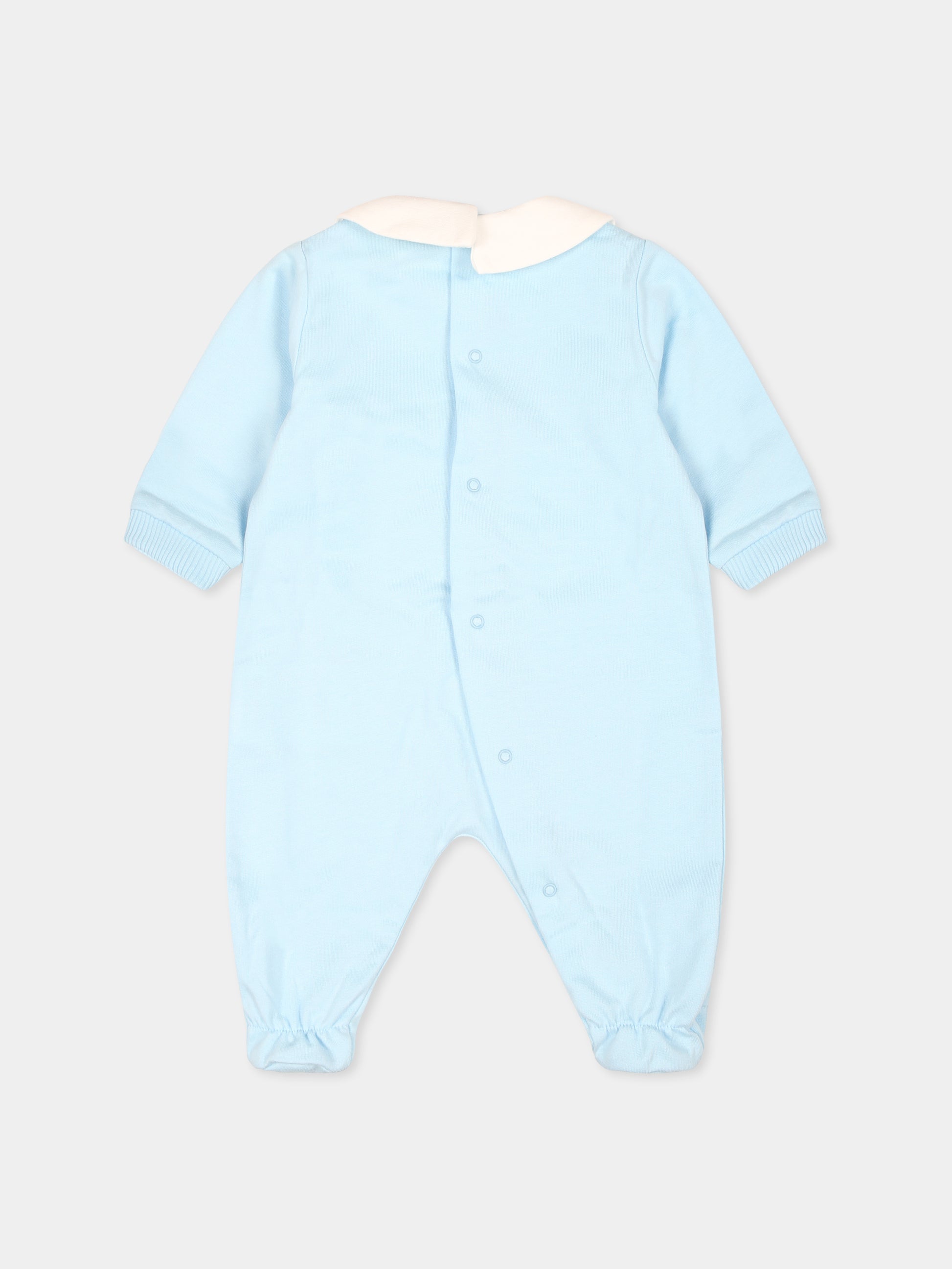 Set tutina celeste per neonato con Teddy Bear e stelle,Moschino Kids,MMY04G LCA40 40304