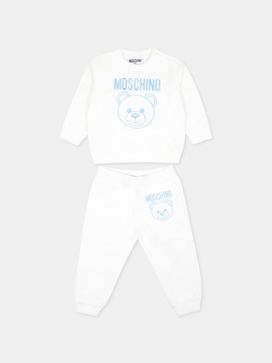 Completo avorio per neonato con Teddy Bear,Moschino Kids,MUK051 LCA40 84325