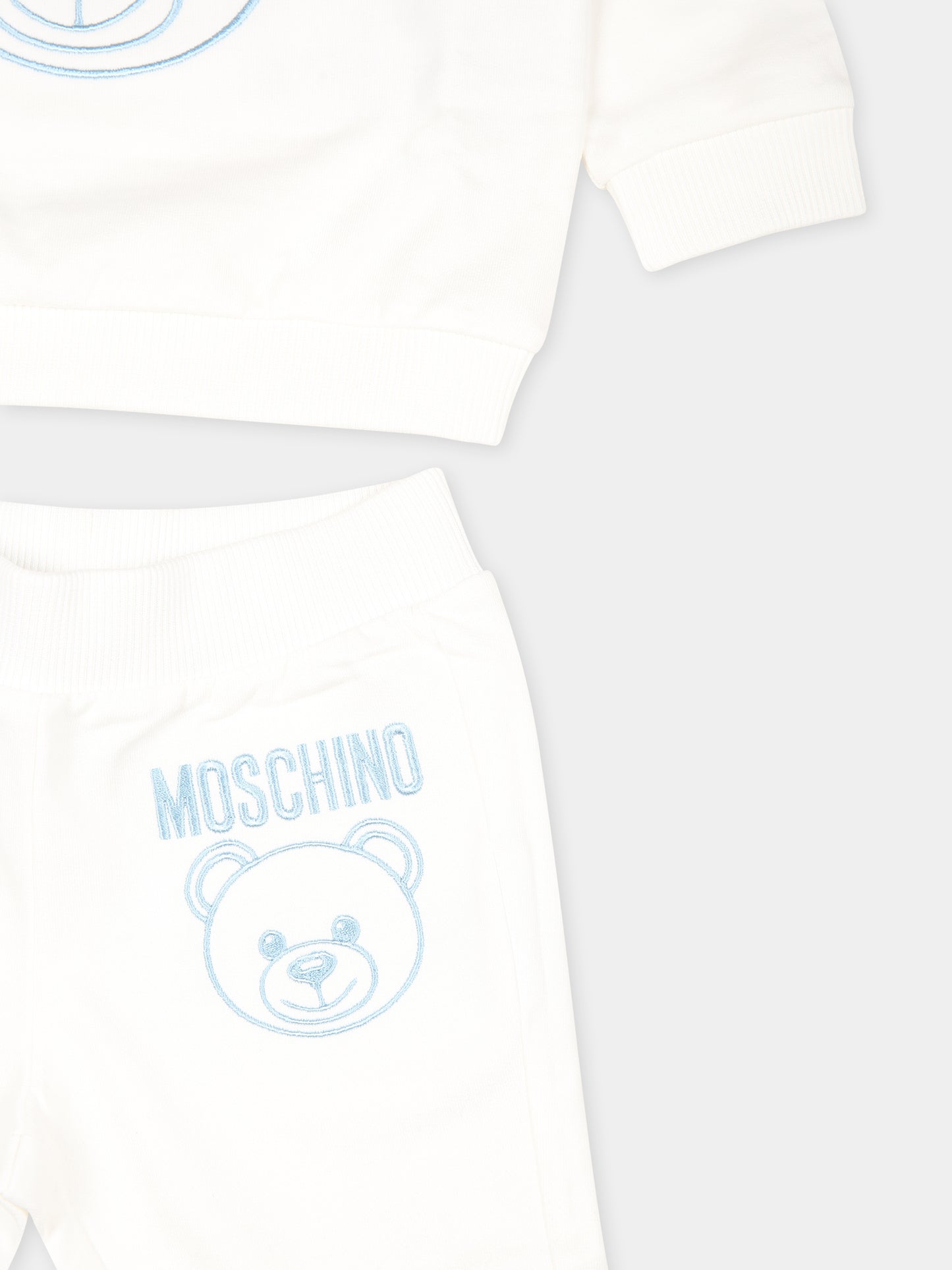 Completo avorio per neonato con Teddy Bear,Moschino Kids,MUK051 LCA40 84325