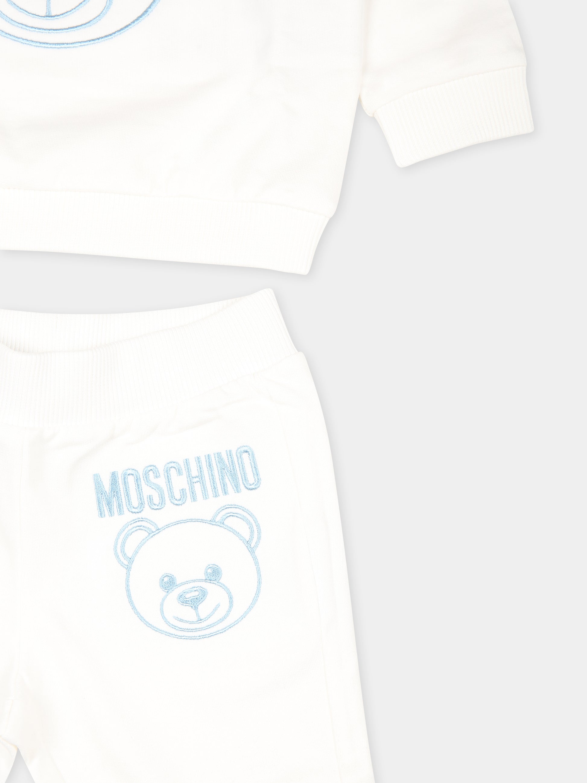 Completo avorio per neonato con Teddy Bear,Moschino Kids,MUK051 LCA40 84325