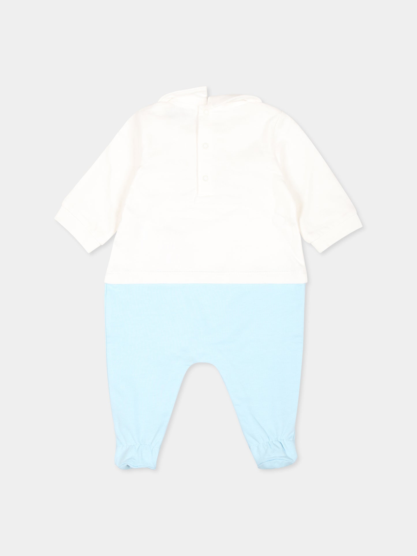 Tutina celeste per neonato con Teddy Bear sdraiato,Moschino Kids,MUY06Z LCA63 40304