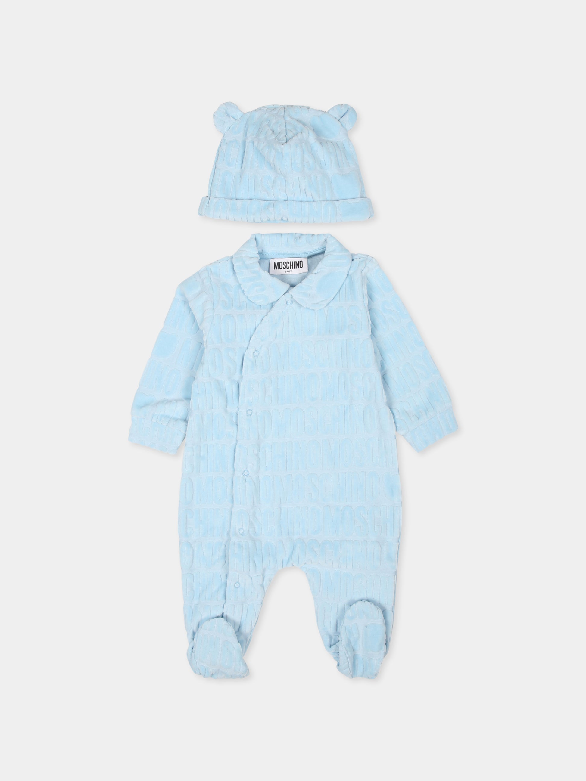 Set tutina celeste per neonato con Teddy Bear,Moschino Kids,MUY071 LGB11 40304