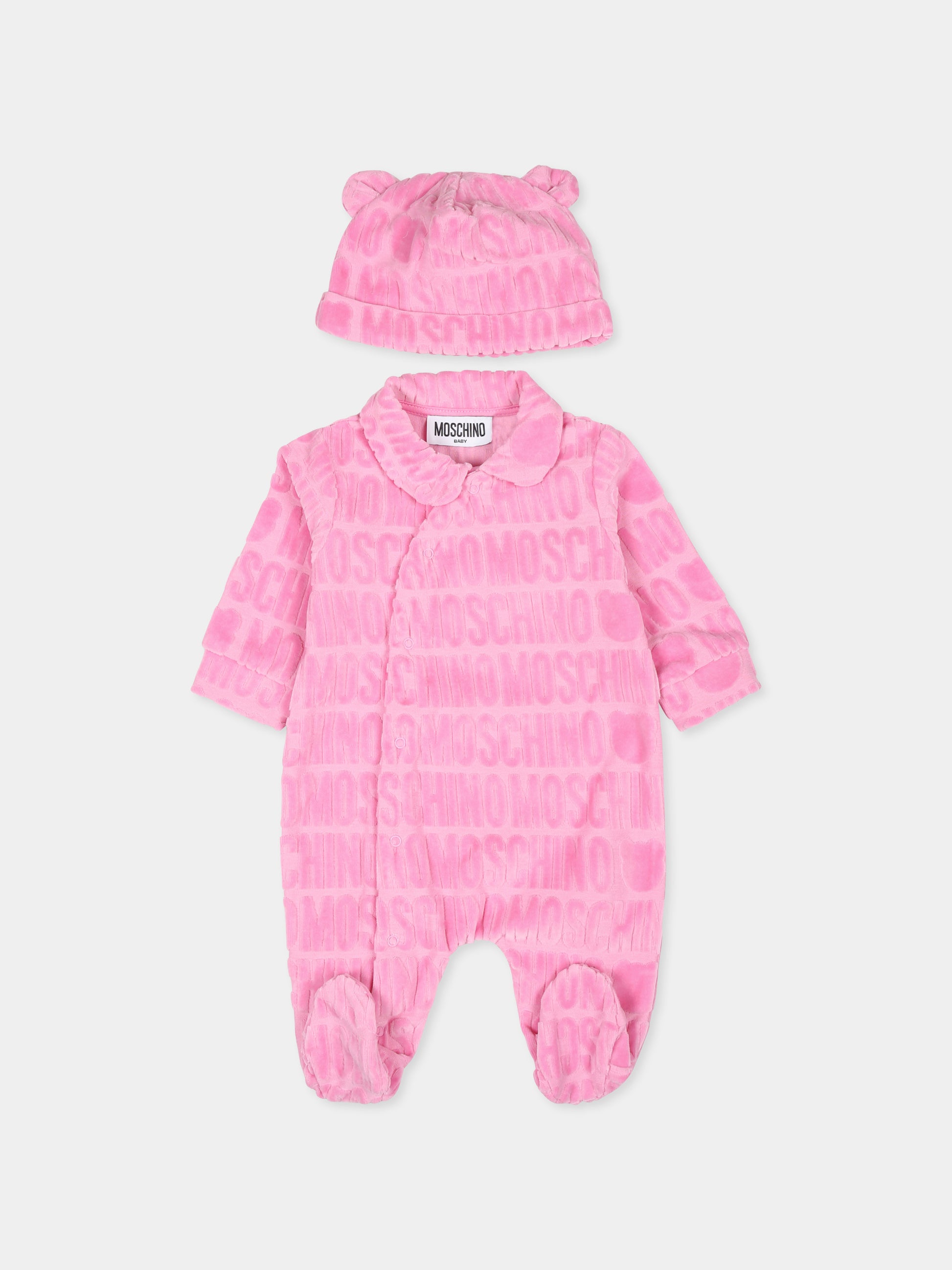 Set tutina rosa per neonata con Teddy Bear,Moschino Kids,MUY071 LGB11 50243