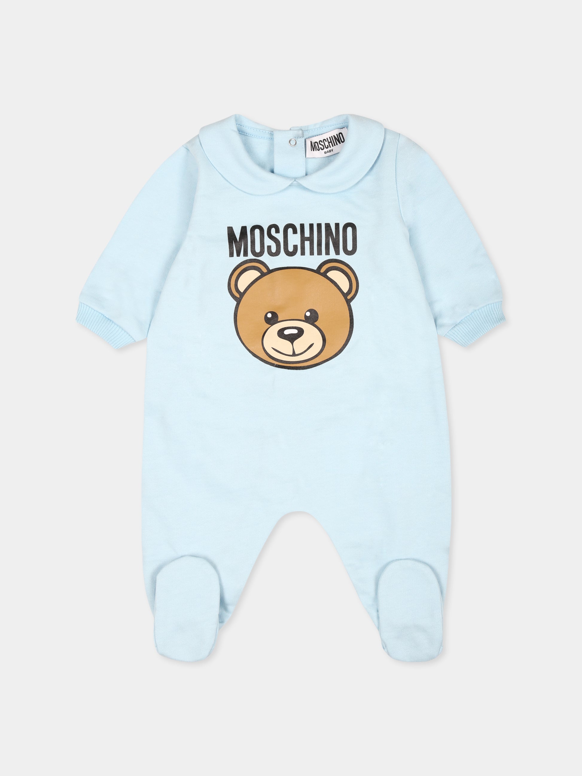 Tutina celeste per neonato con Teddy Bear,Moschino Kids,MUY078 LCA40 40304