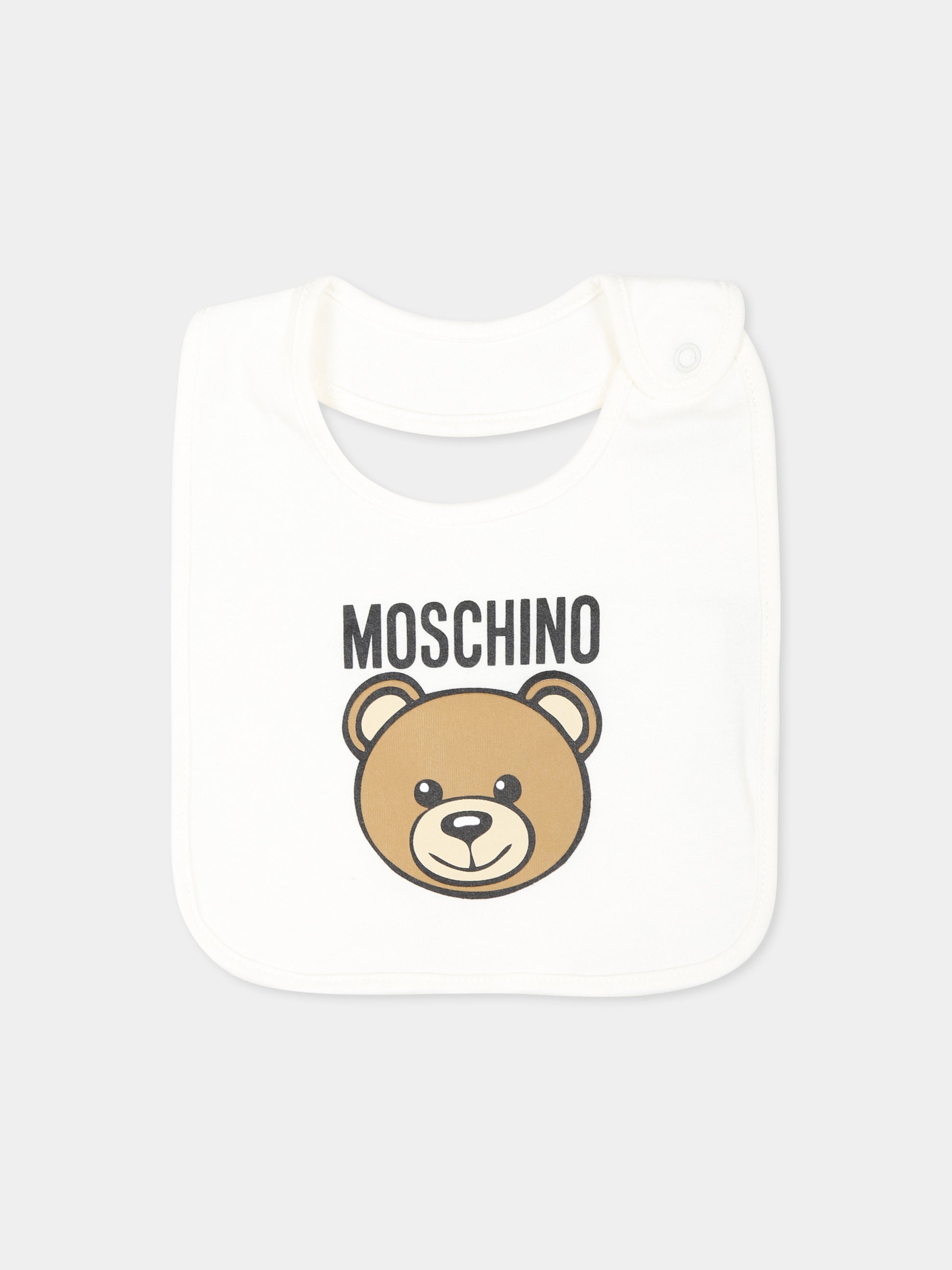 Set accessori avorio per neonati con Teddy Bear,Moschino Kids,MUY079 LCA40 10063