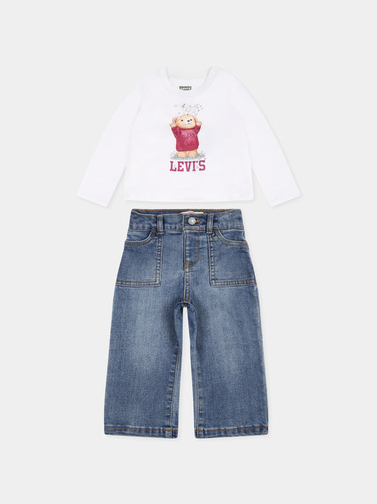 Completo multicolor per neonata con orso,Levi's Kids,1EK986 W1T