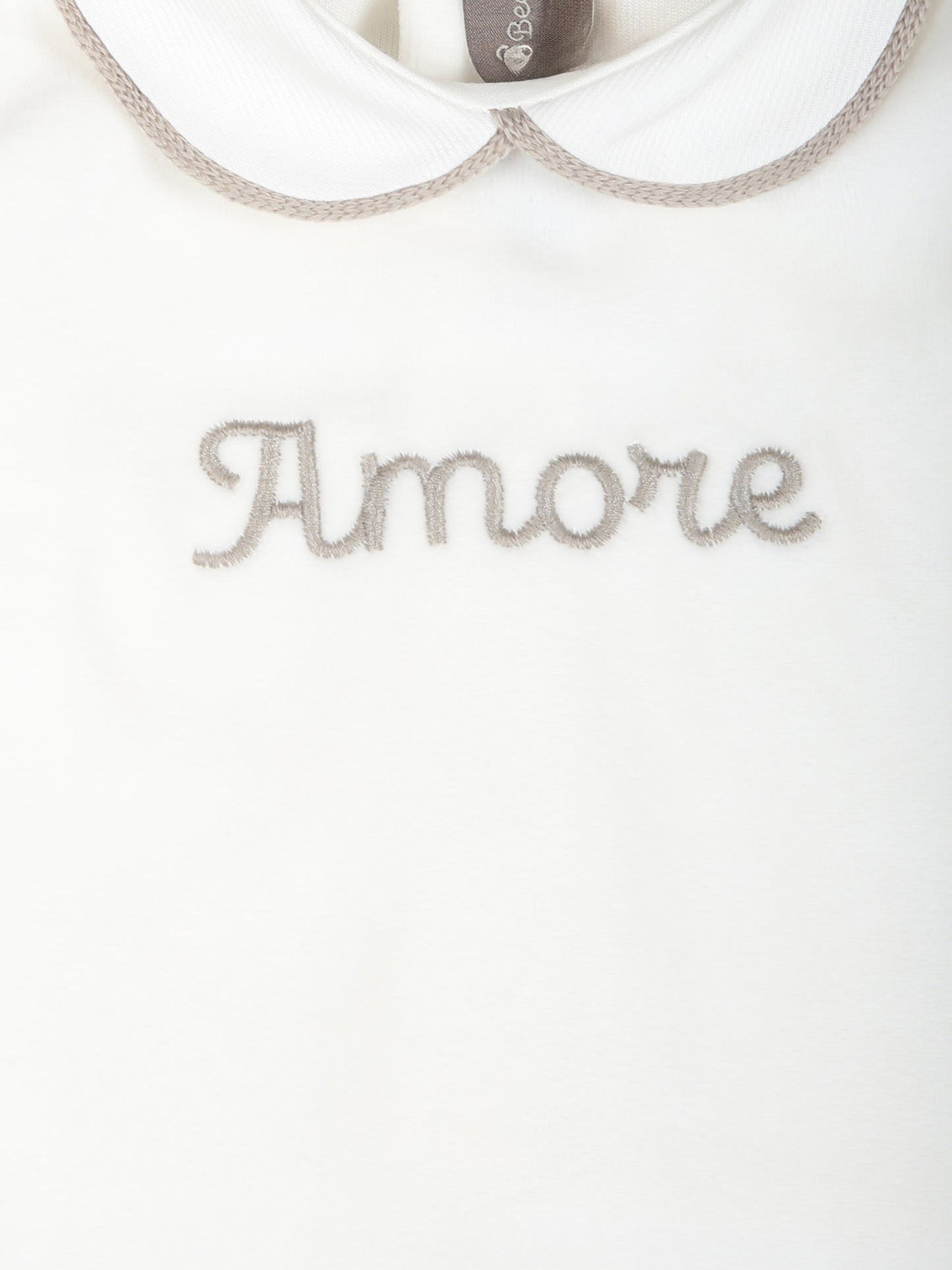 Tutina bianca per neonati con scritta Amore,Little Bear,9036 LATTE/CORDA