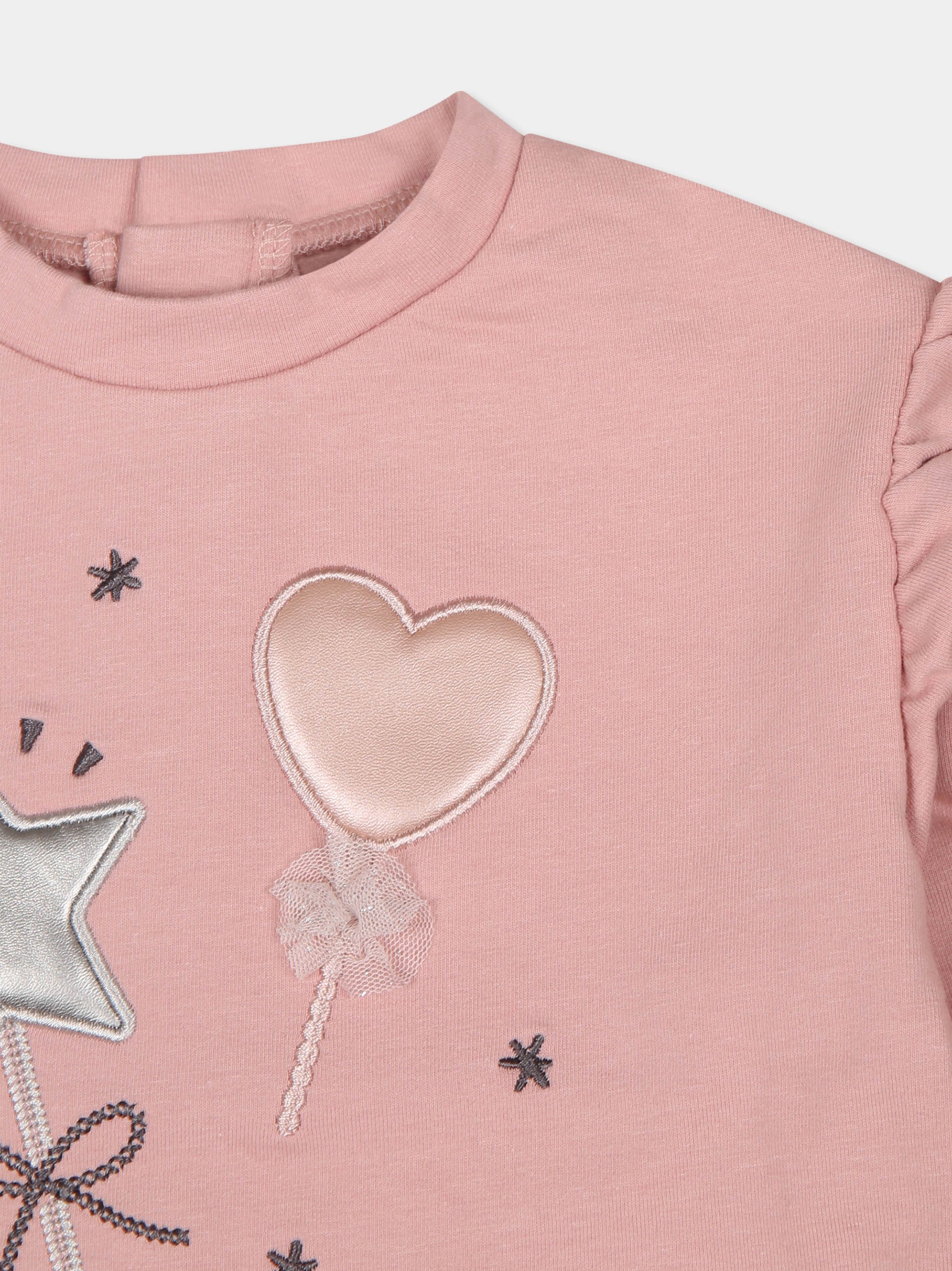 Completo rosa per neonata con stella e cuore,Mayoral,2712 083