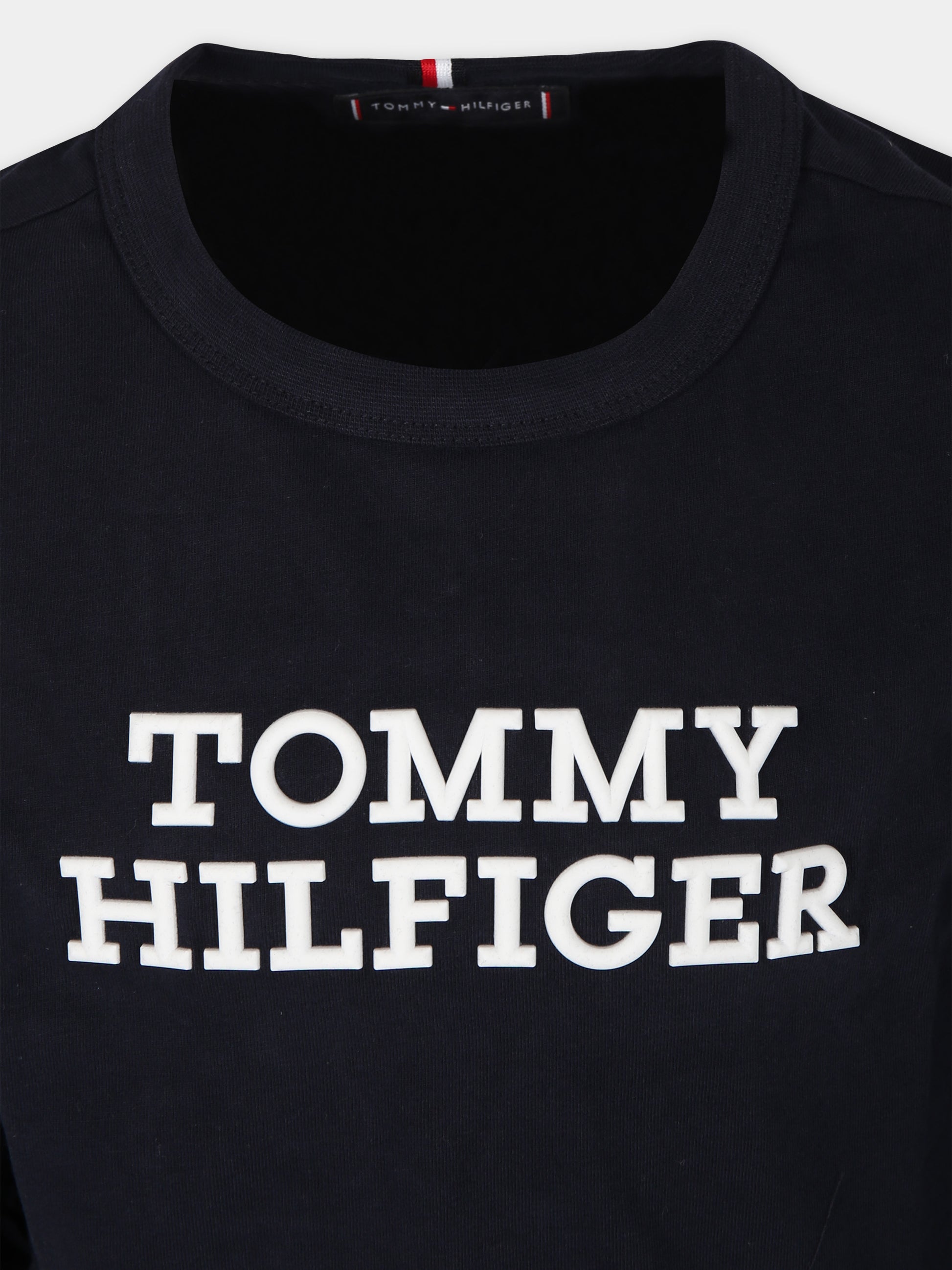 Felpa blu per bambini con logo,Tommy Hilfiger Junior,23W KB0KB08554 DW5