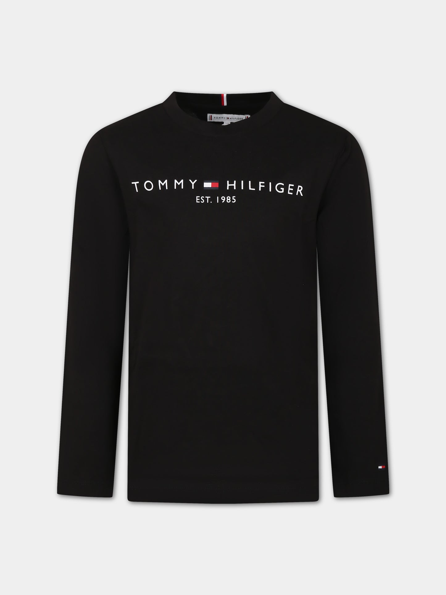 T-shirt nera per bambini con logo,Tommy Hilfiger Junior,23WMTHKS0KS00202T BDS