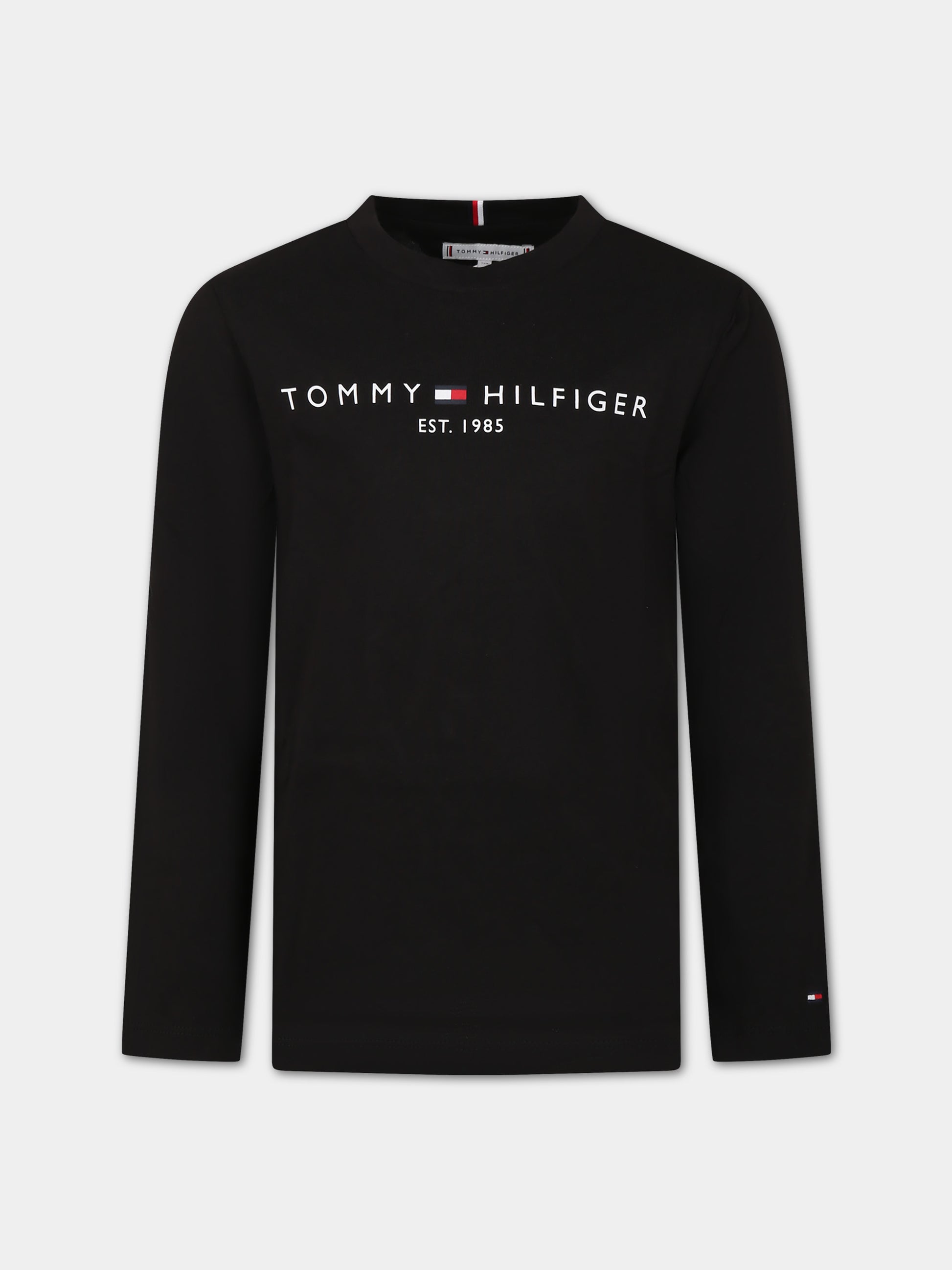 T-shirt nera per bambini con logo,Tommy Hilfiger Junior,23WMTHKS0KS00202T BDS