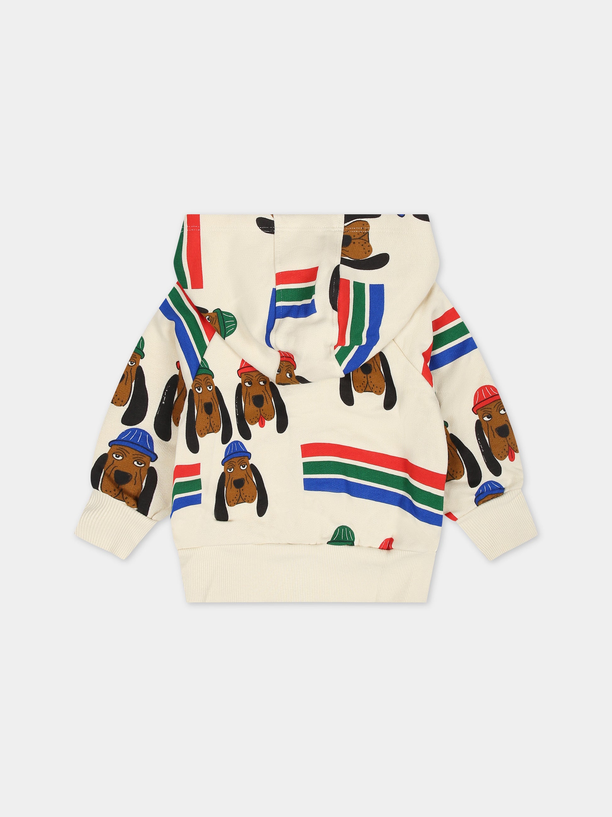 Felpa avorio per neonati con cani,Mini Rodini,2412011500