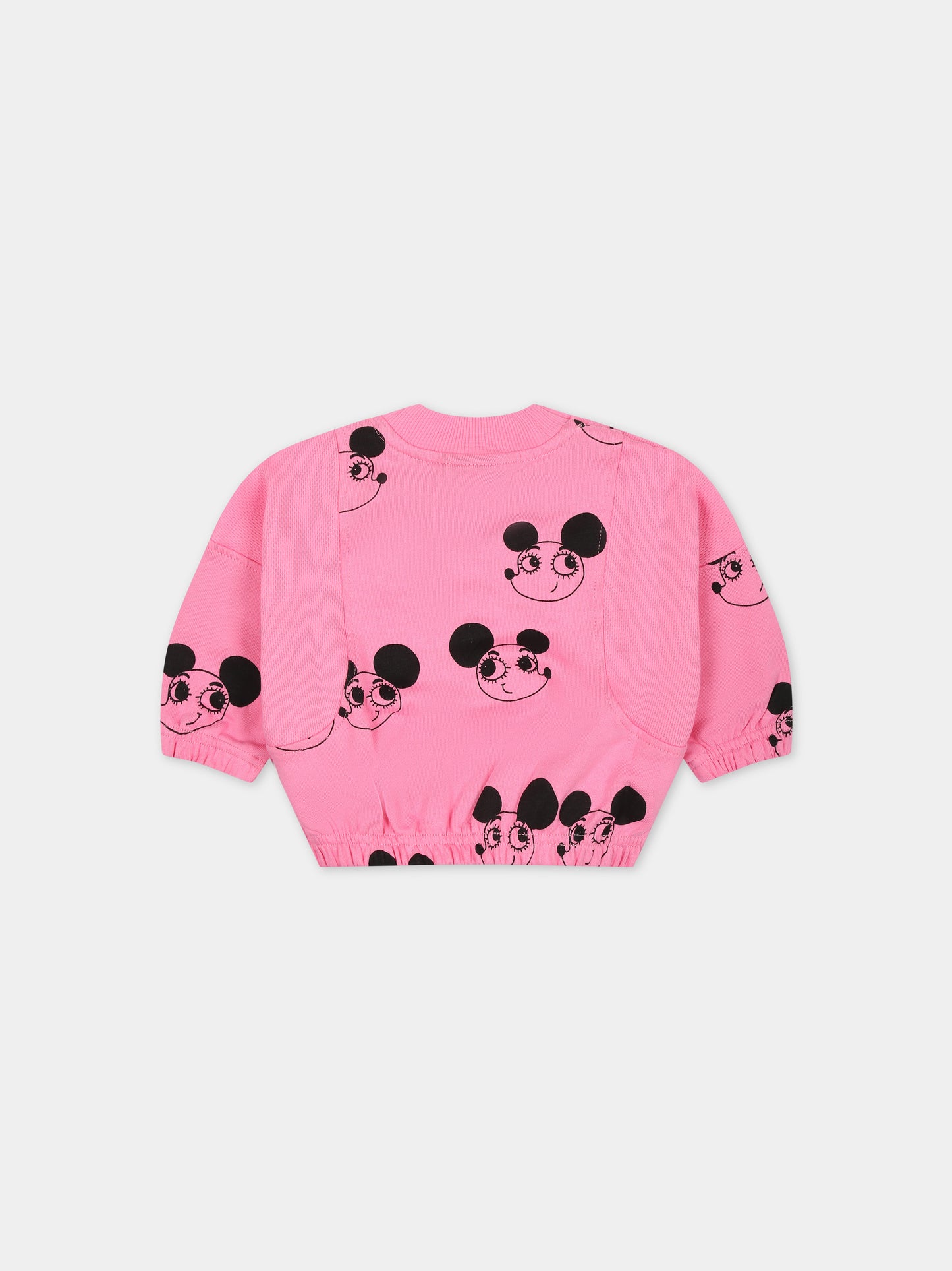 Felpa rosa per neonata con topolini,Mini Rodini,2412012428