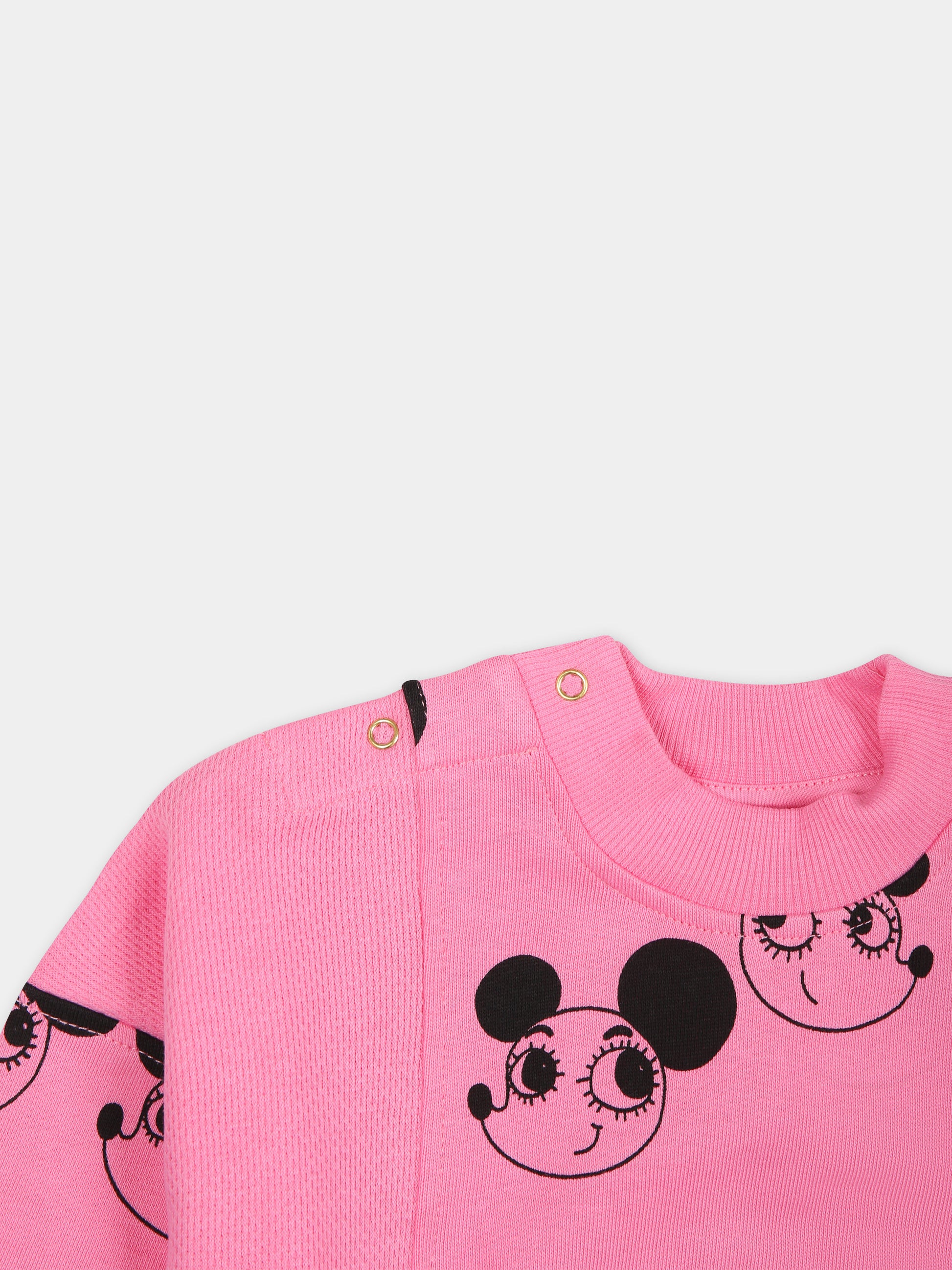 Felpa rosa per neonata con topolini,Mini Rodini,2412012428