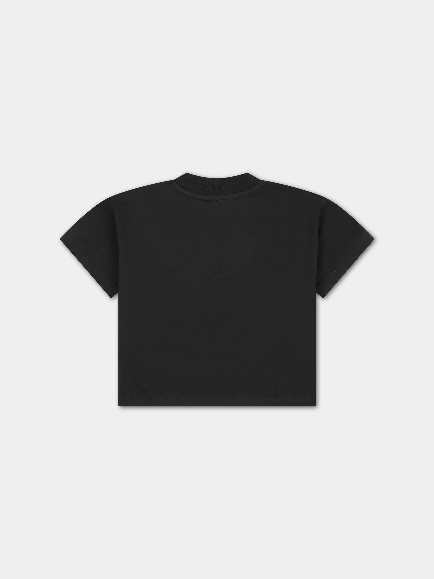 T-shirt nera per neonati con scritta,Mini Rodini,2412012199