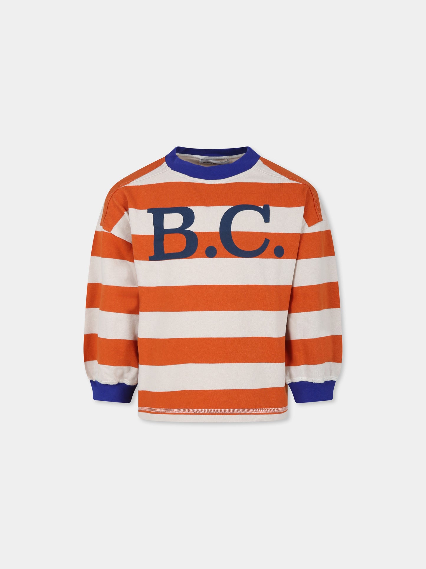 T-shirt arancione per bambini con logo,Bobo Choses,B224AC022