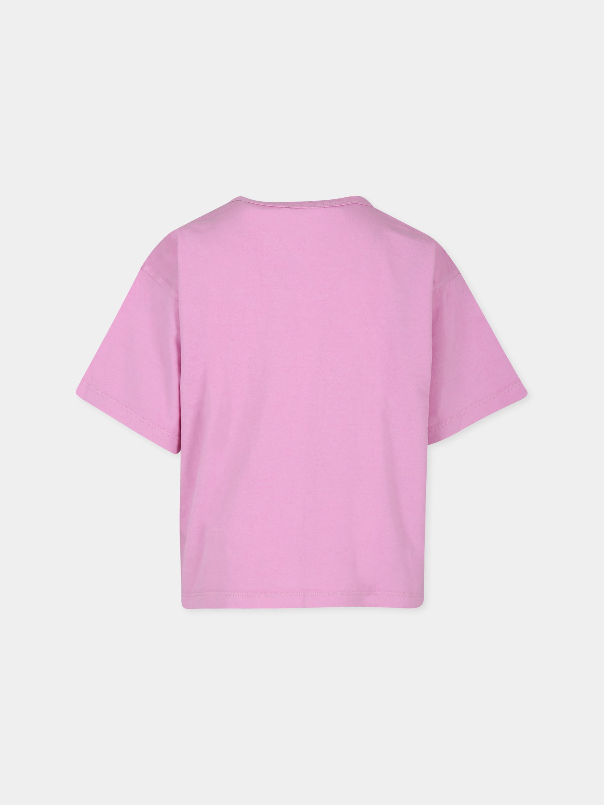 T-shirt rosa per bambina con castello,Bobo Choses,B224AC005