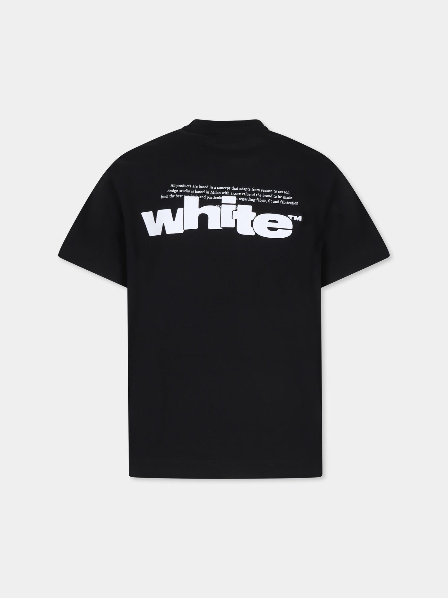 T-shirt nera per bambino con logo,Off White,OBAA002F24JER0081001