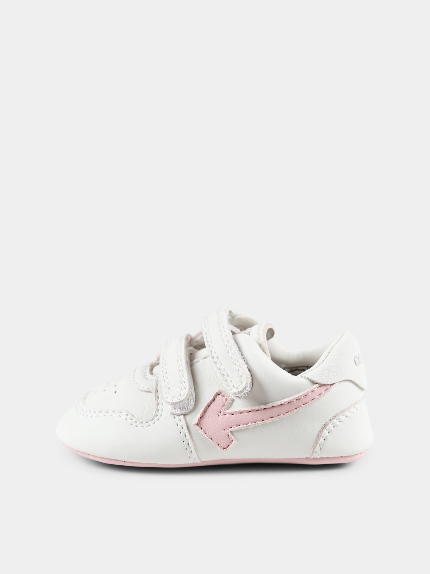 Sneakers bianche per neonata con freccia,Off White,OGIX001F24LEA002013C