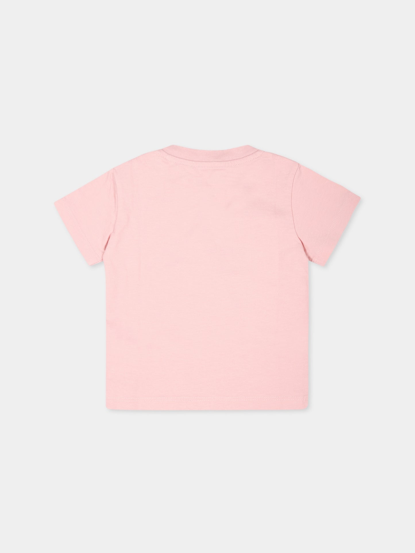 T-shirt rosa per neonata con logo,Palm Angels,PGXB001F24JER0013160